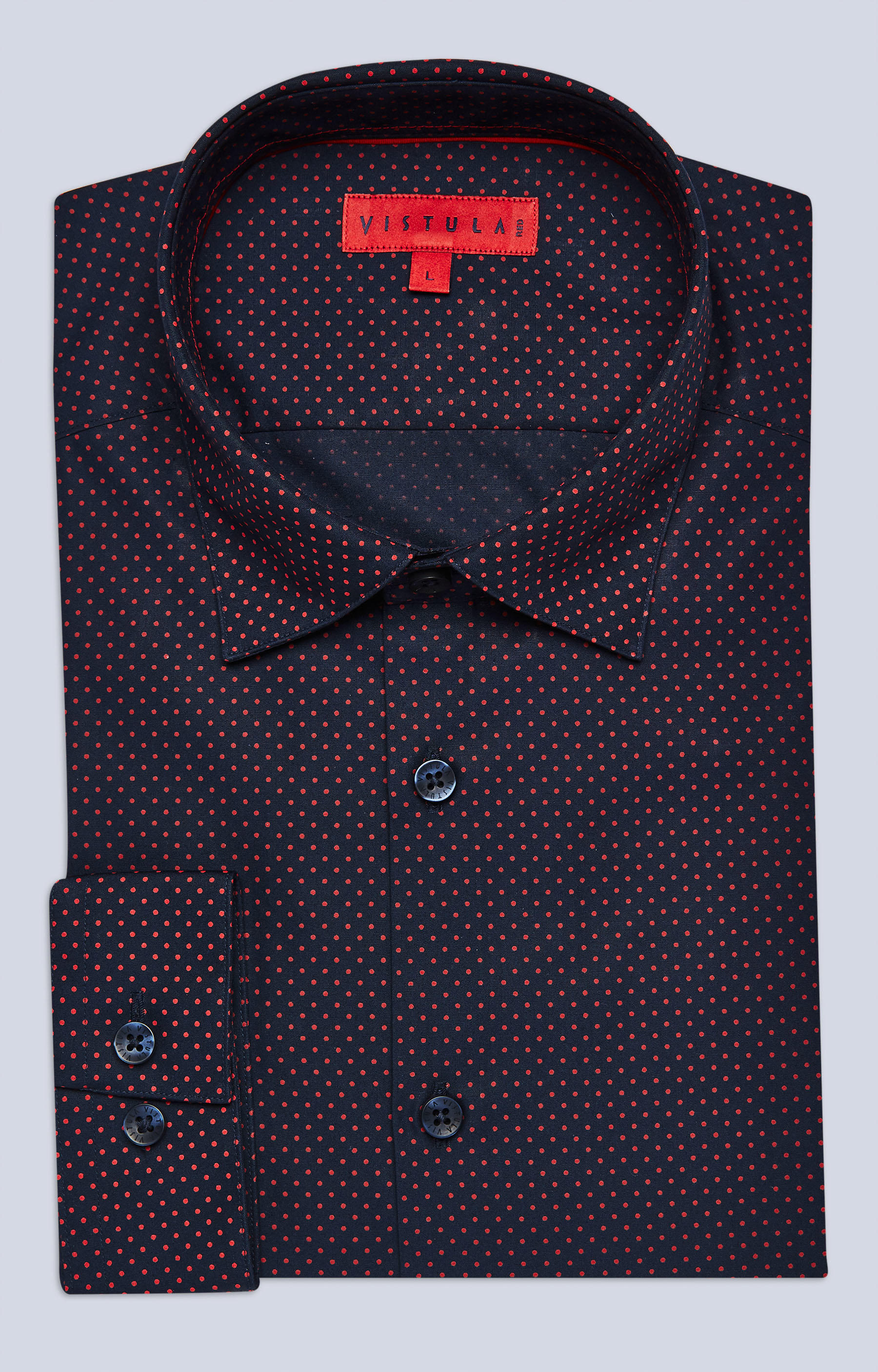 Dopasowana koszula z merceryzowanej bawełny, kołnierz kryte button-down - 3