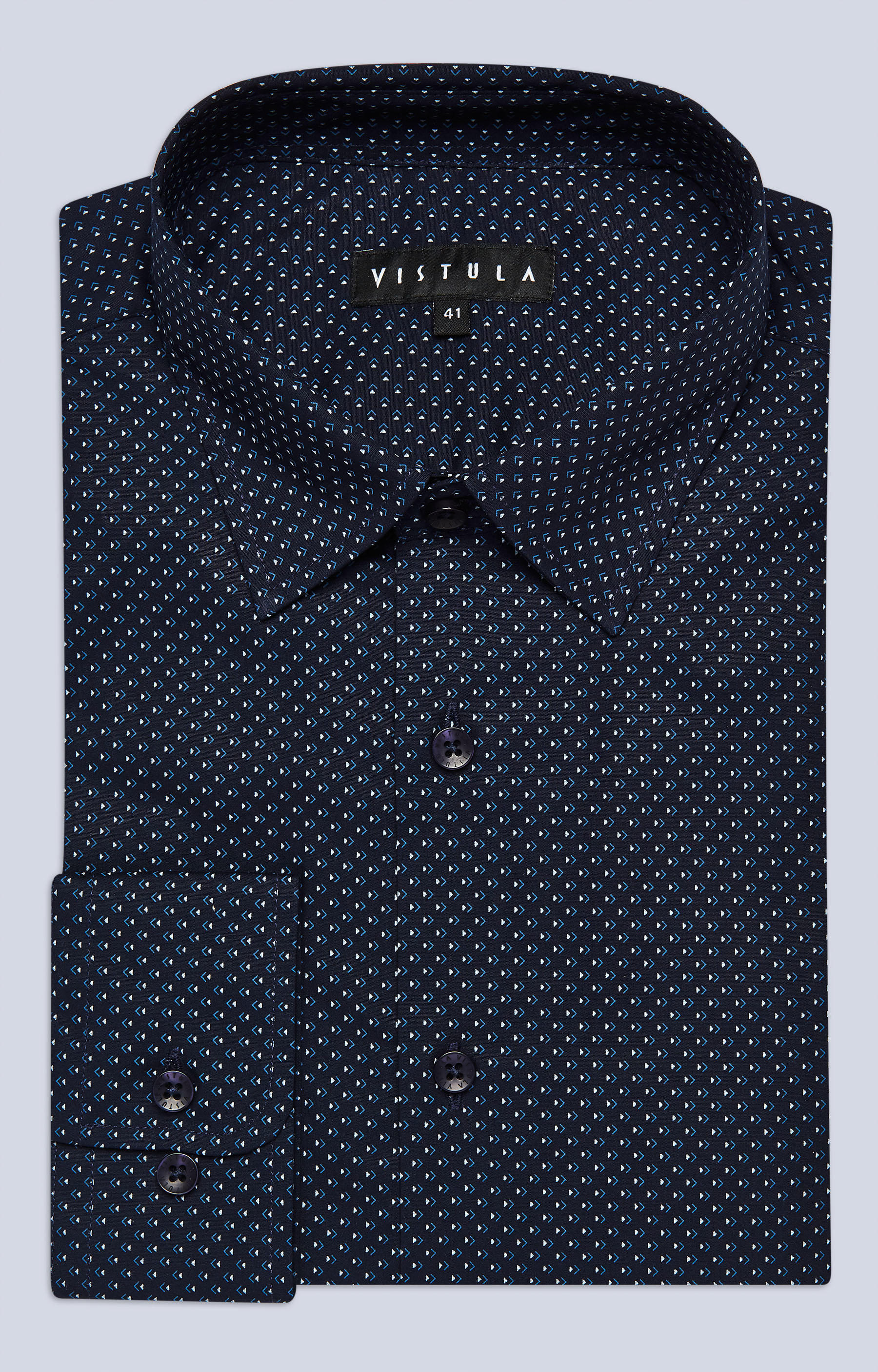 Dopasowana koszula w print z kołnierzem typu kryte button-down - 3
