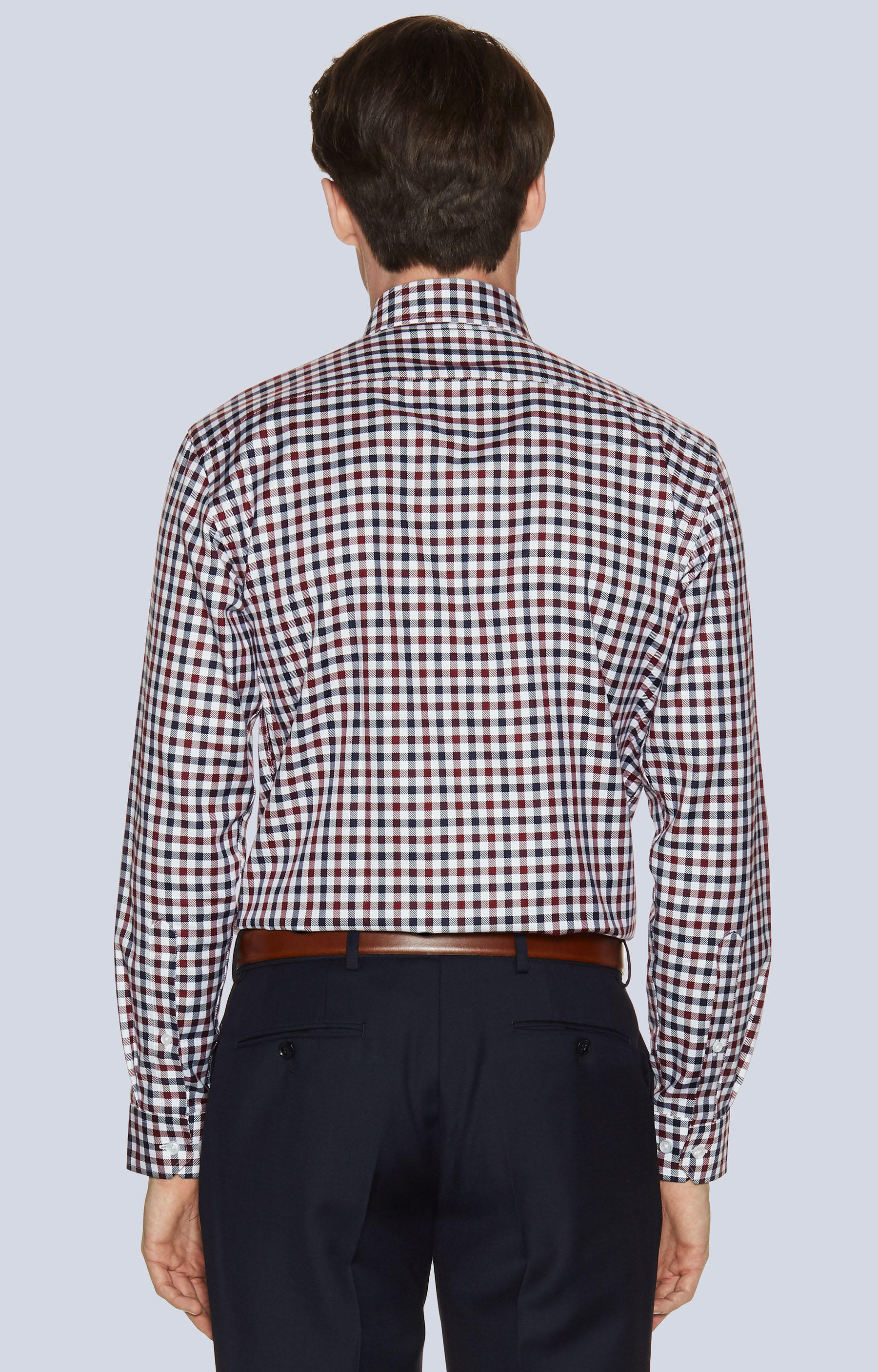 Luźna koszula w kratę z włoskim kołnierzem - 2