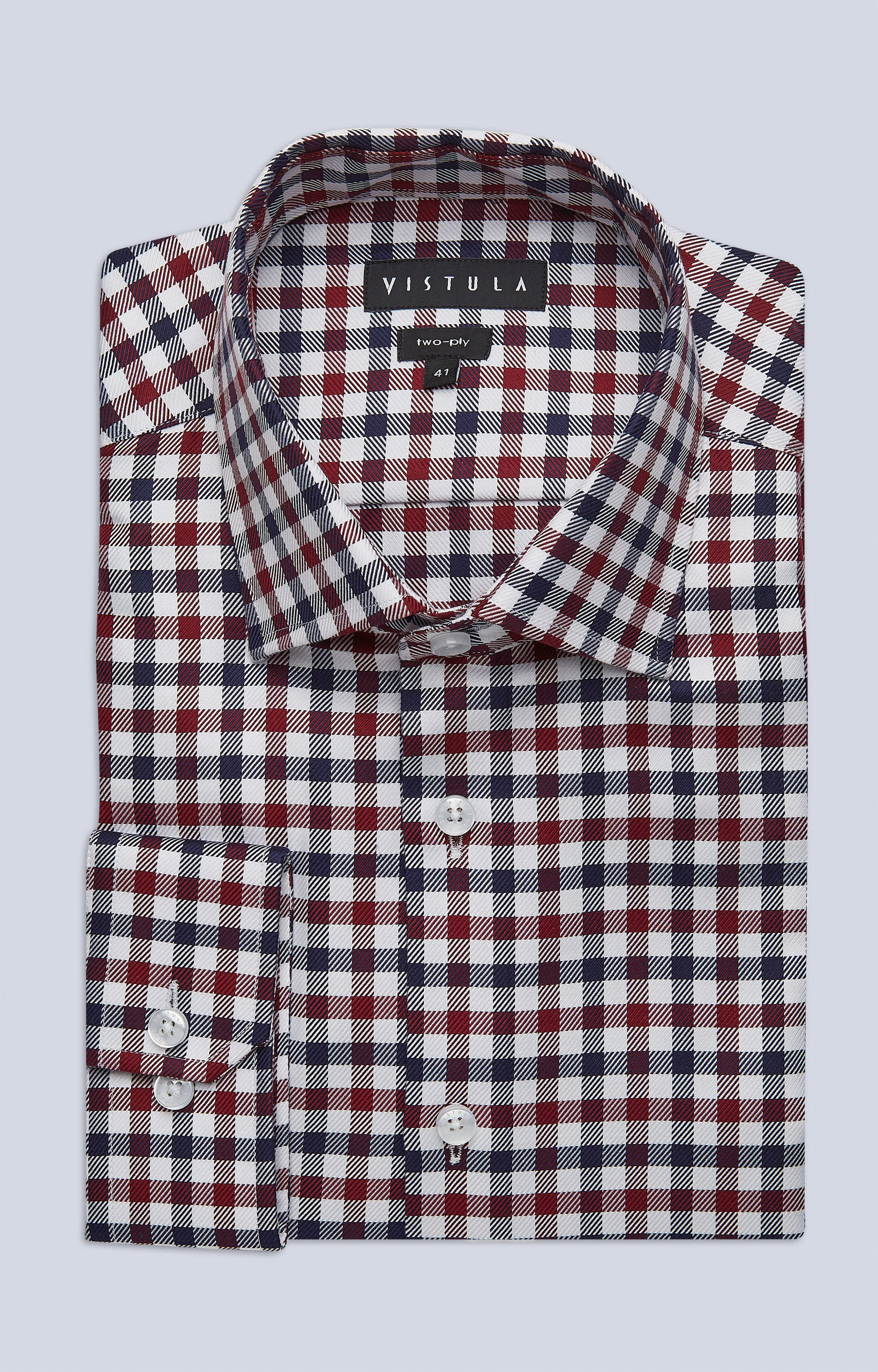 Luźna koszula w kratę z włoskim kołnierzem - 3