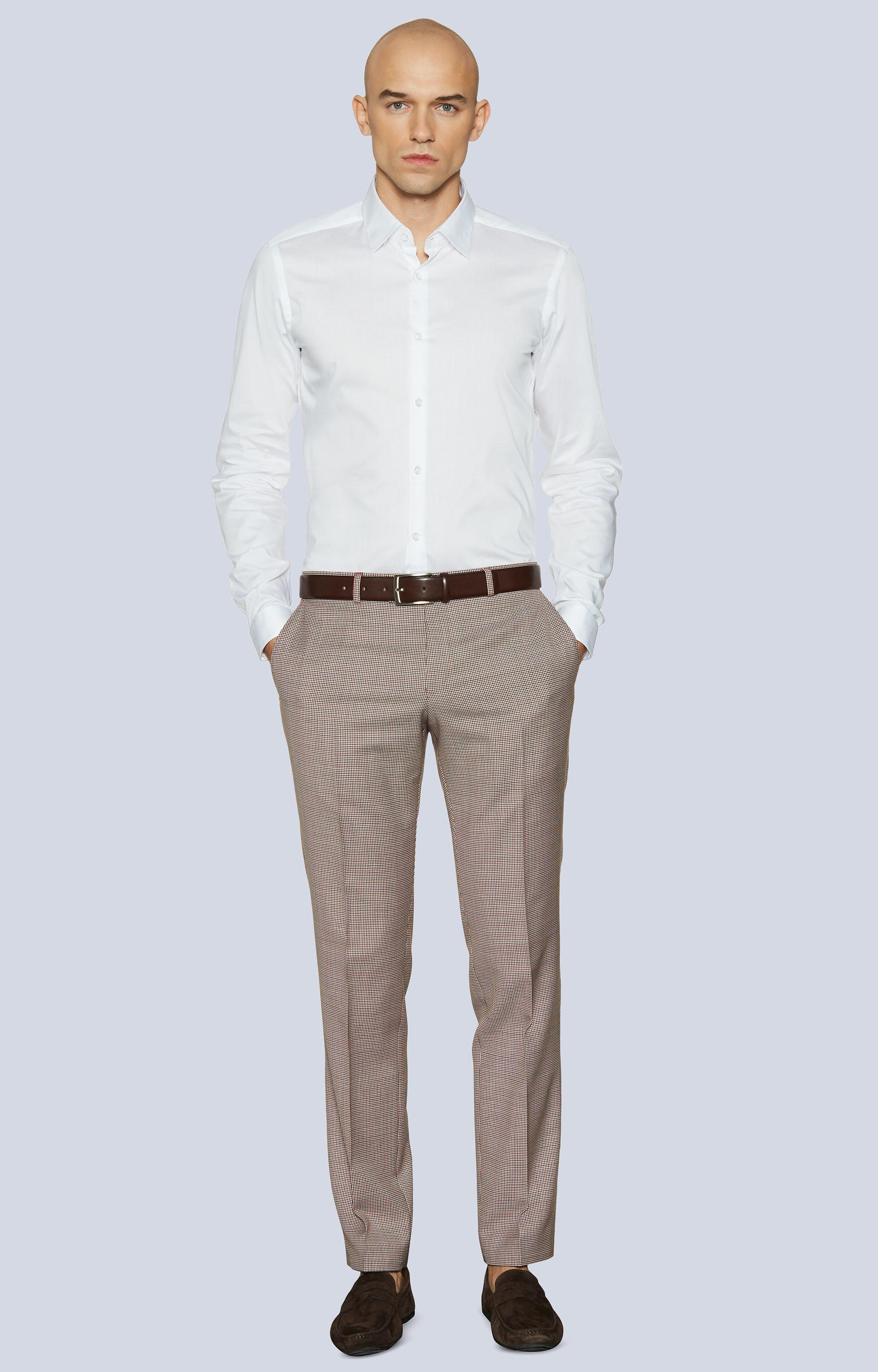 Dopasowana koszula z kołnierzem kryte button-down