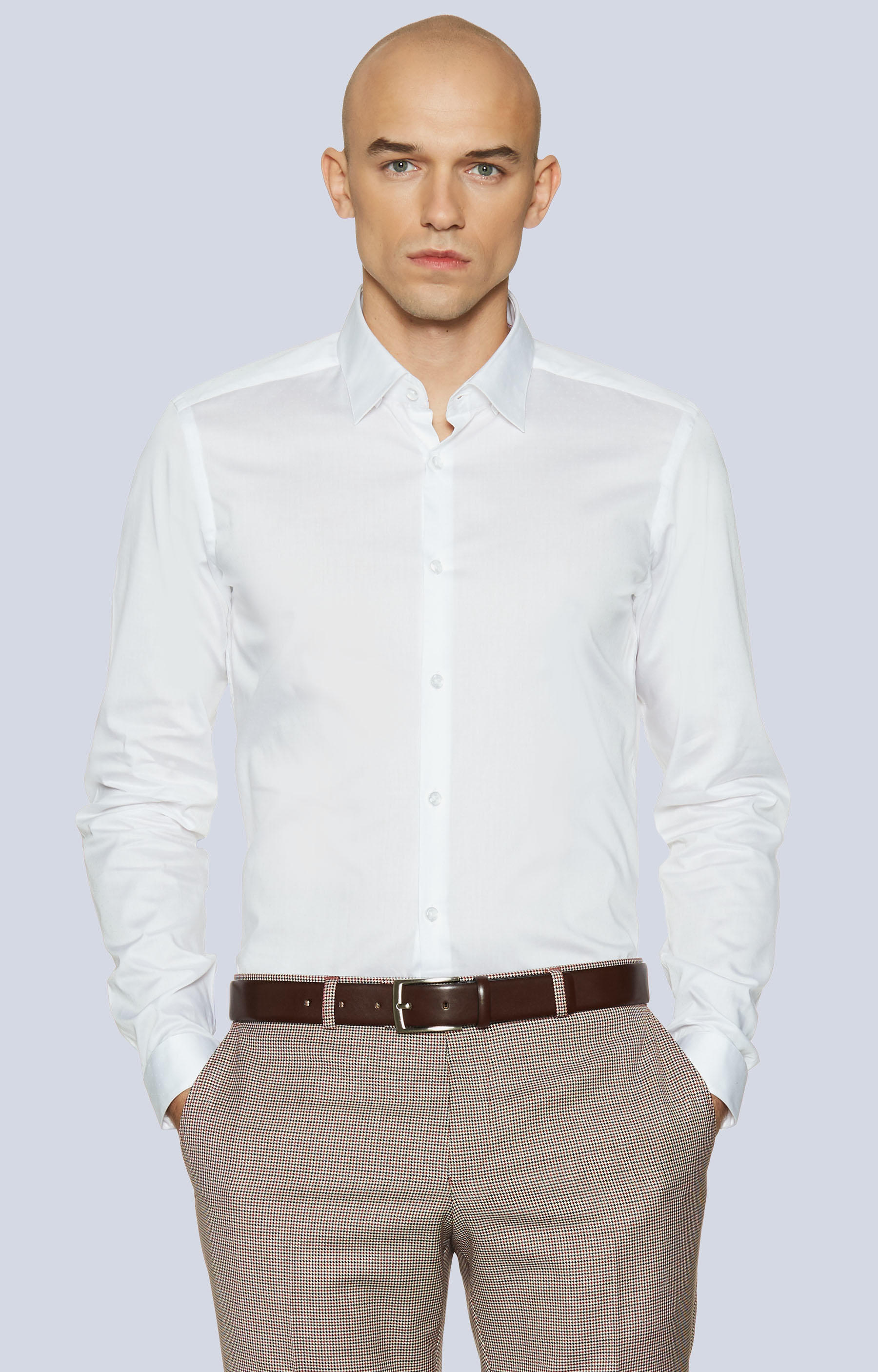 Dopasowana koszula z kołnierzem kryte button-down - 2