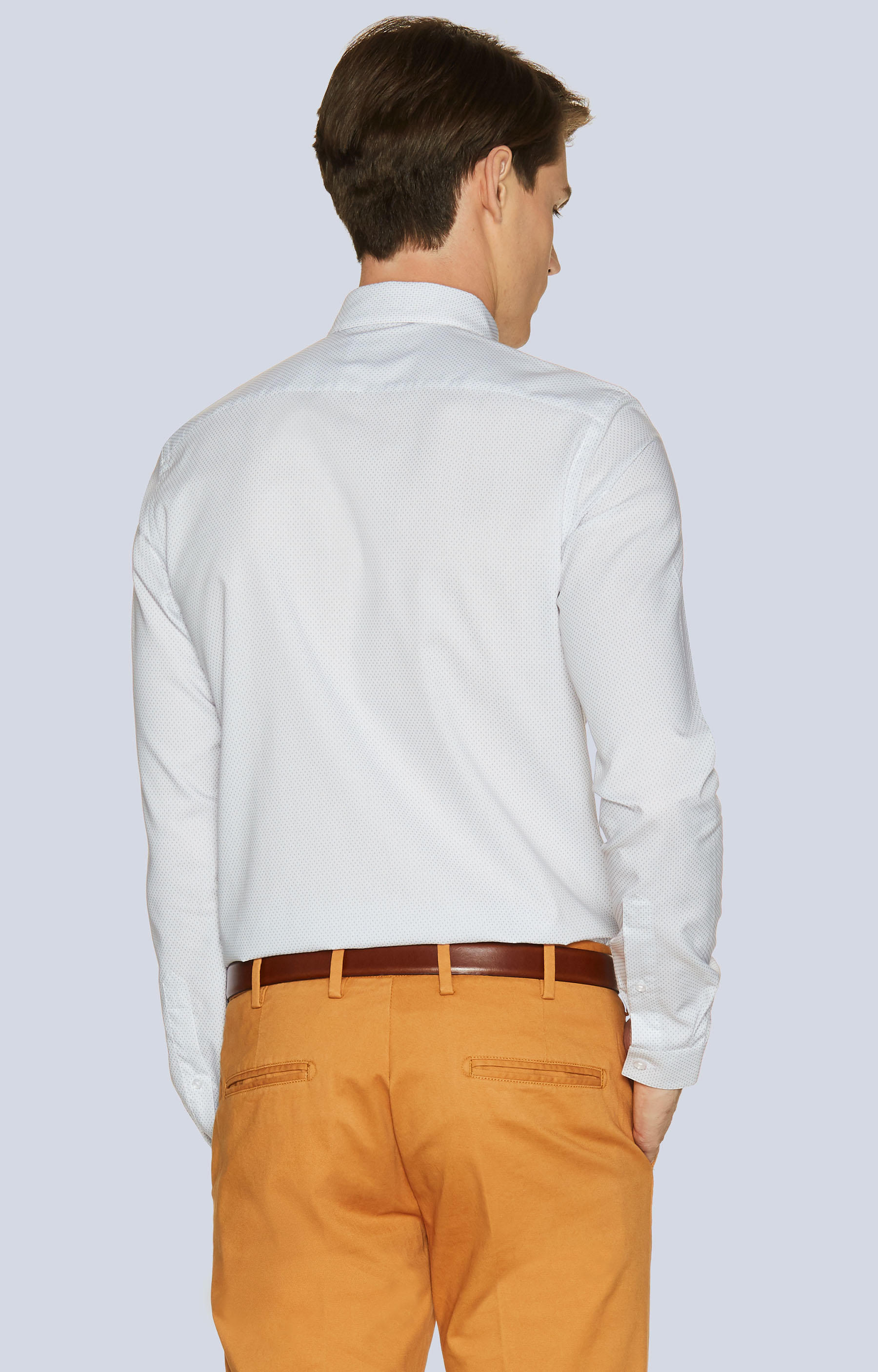 Dopasowana koszula w mikrowzór, kołnierz kryte button-down - 2
