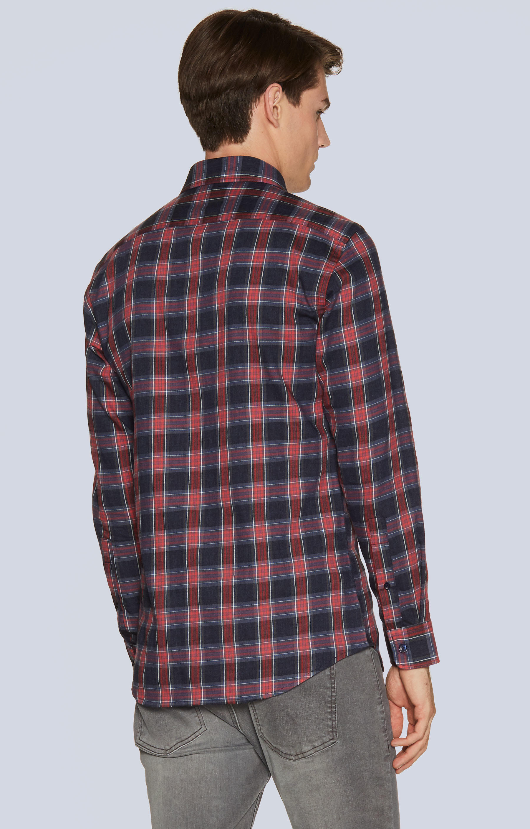 Koszula w kratę z kołnierzem kryte button-down - 2