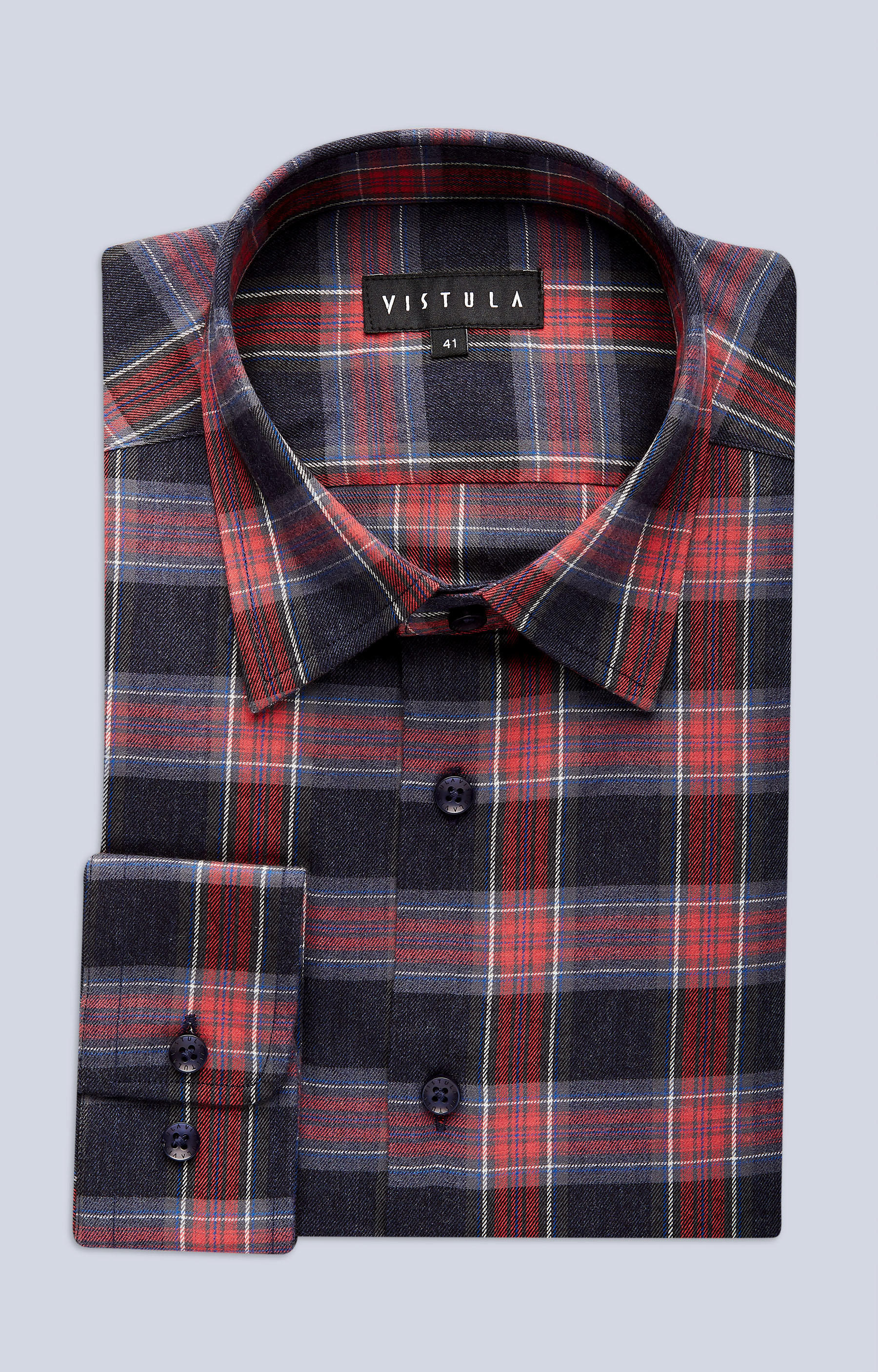 Koszula w kratę z kołnierzem kryte button-down - 3