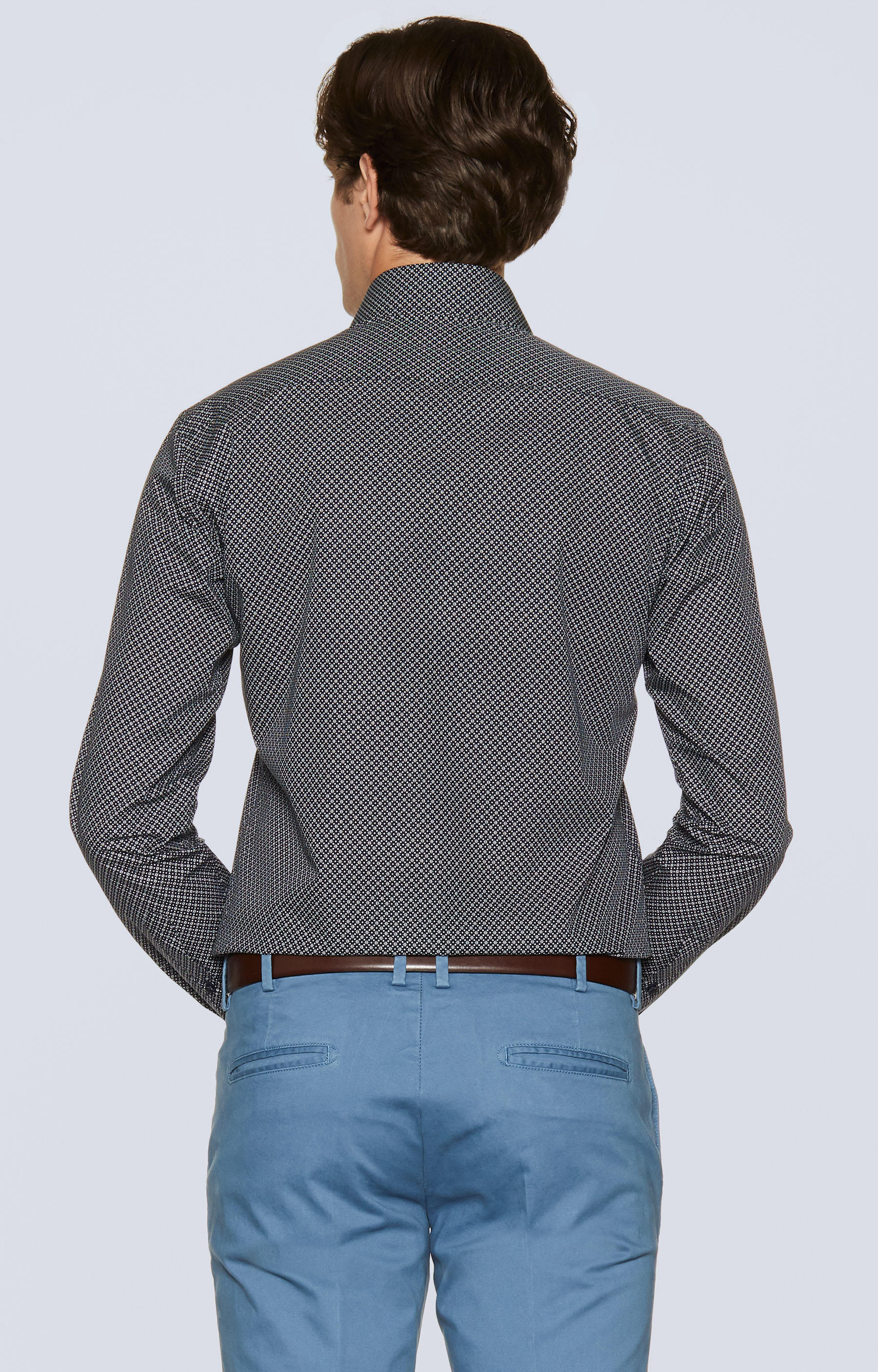 Koszula w mikrowzór z włoskim kołnierzem - 2