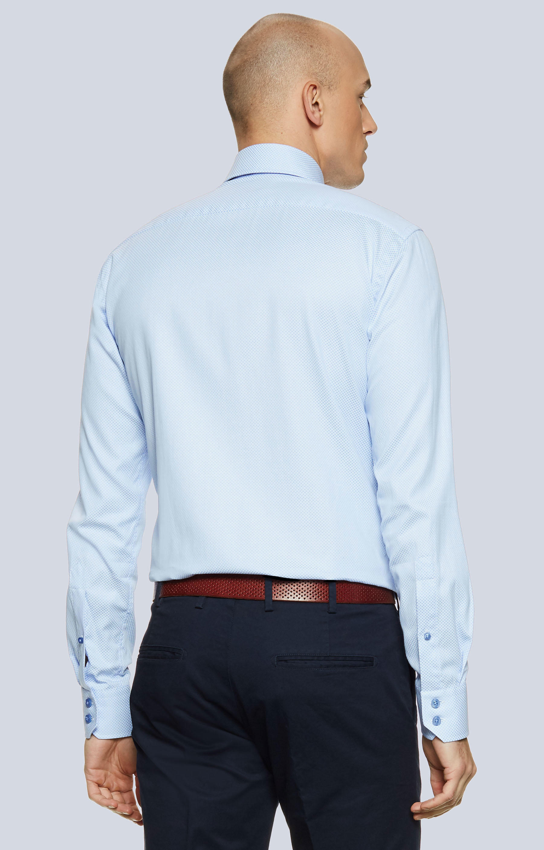 Koszula w mikrowzór z półwłoskim kołnierzem - 2