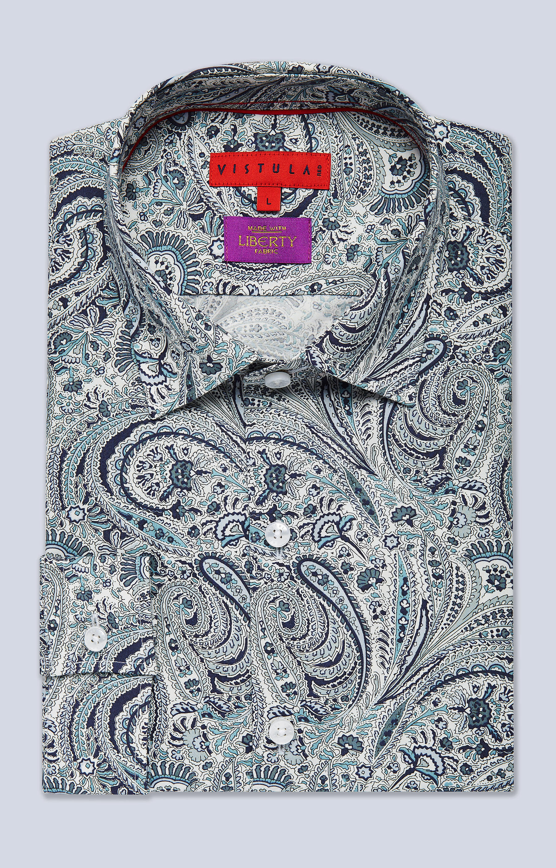 Koszula w print z kołnierzem button-down - 3