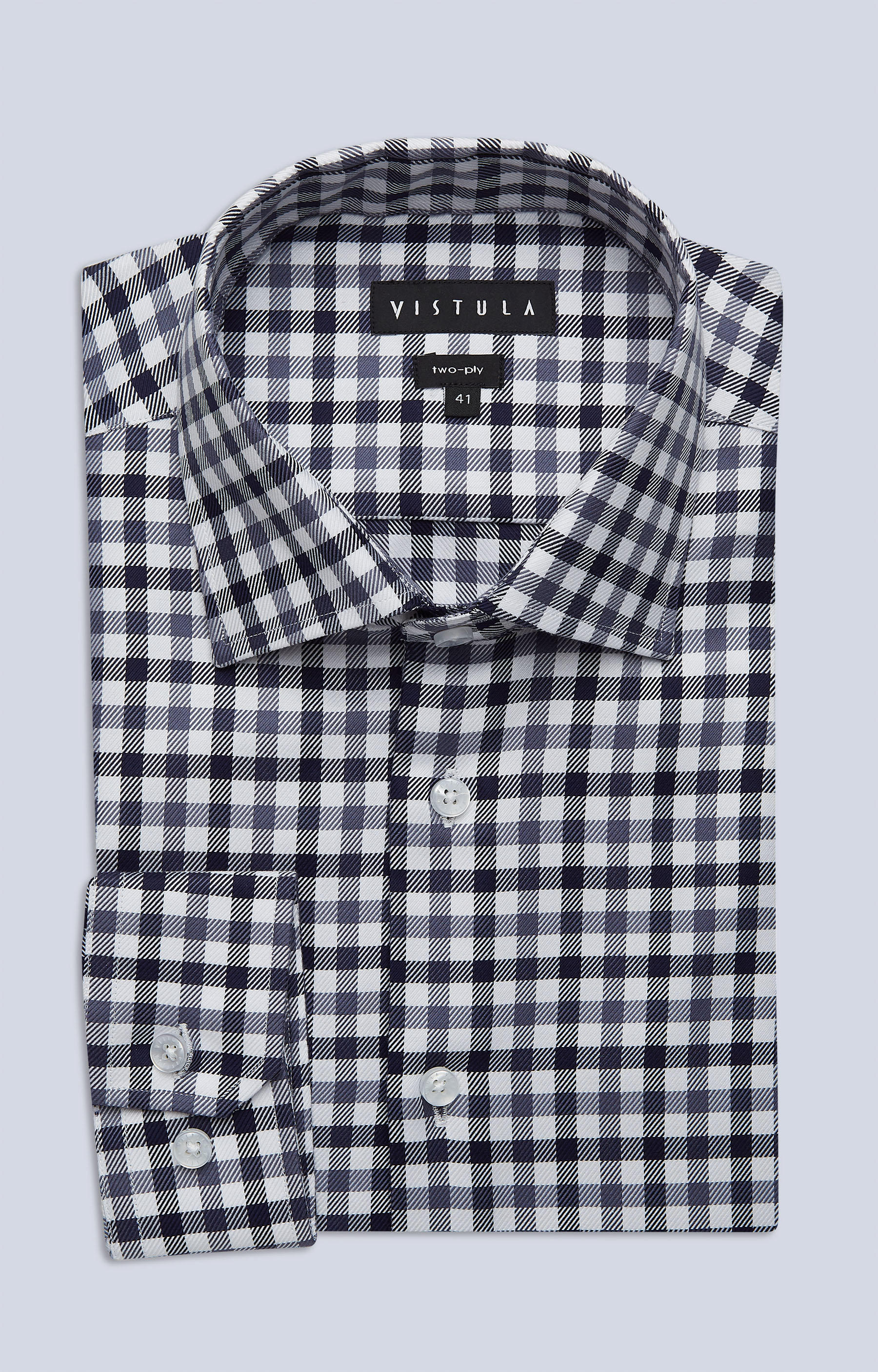 Luźna koszula w kratę z włoskim kołnierzem - 3