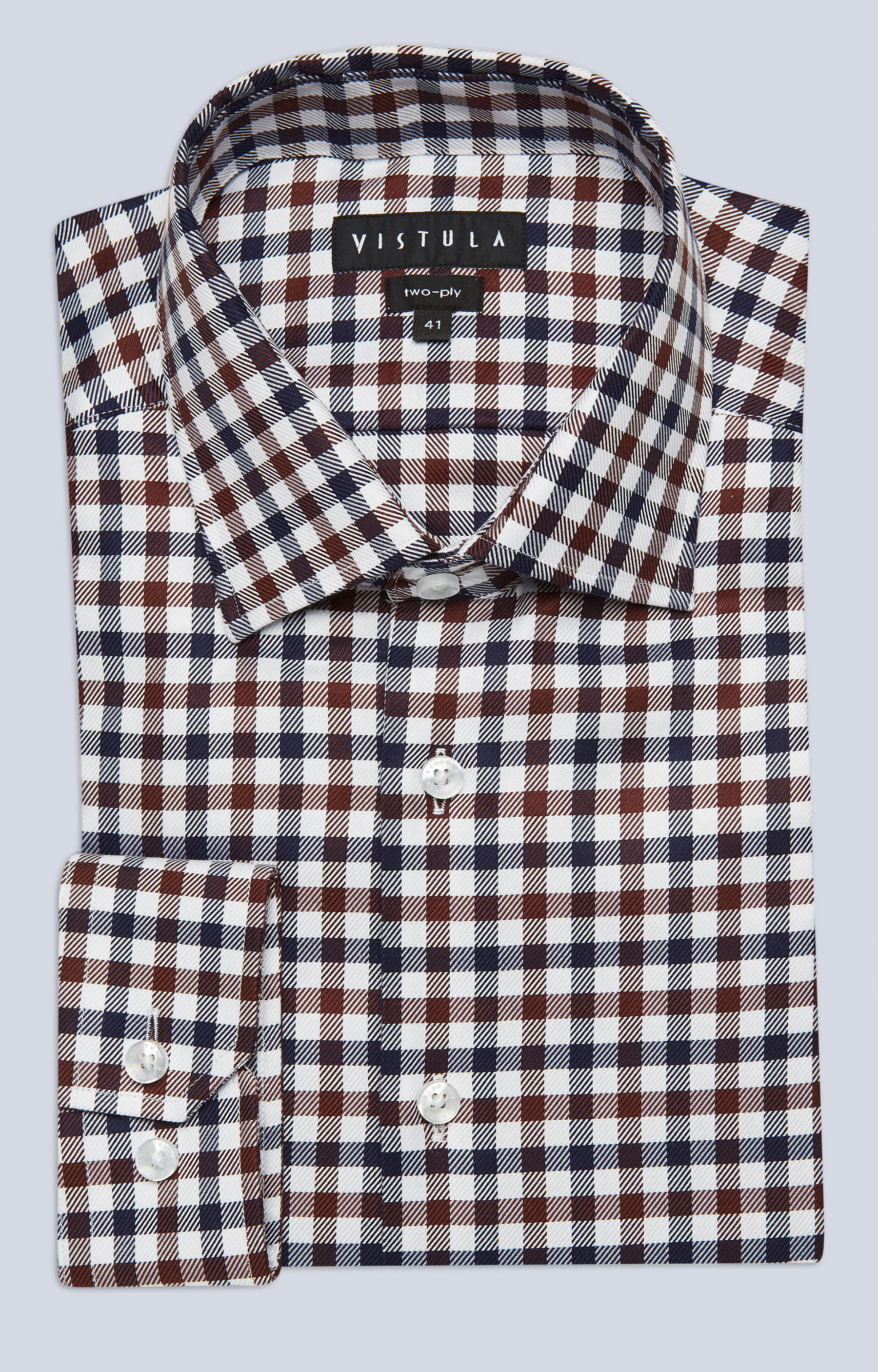 Luźna koszula w kratę z włoskim kołnierzem - 3