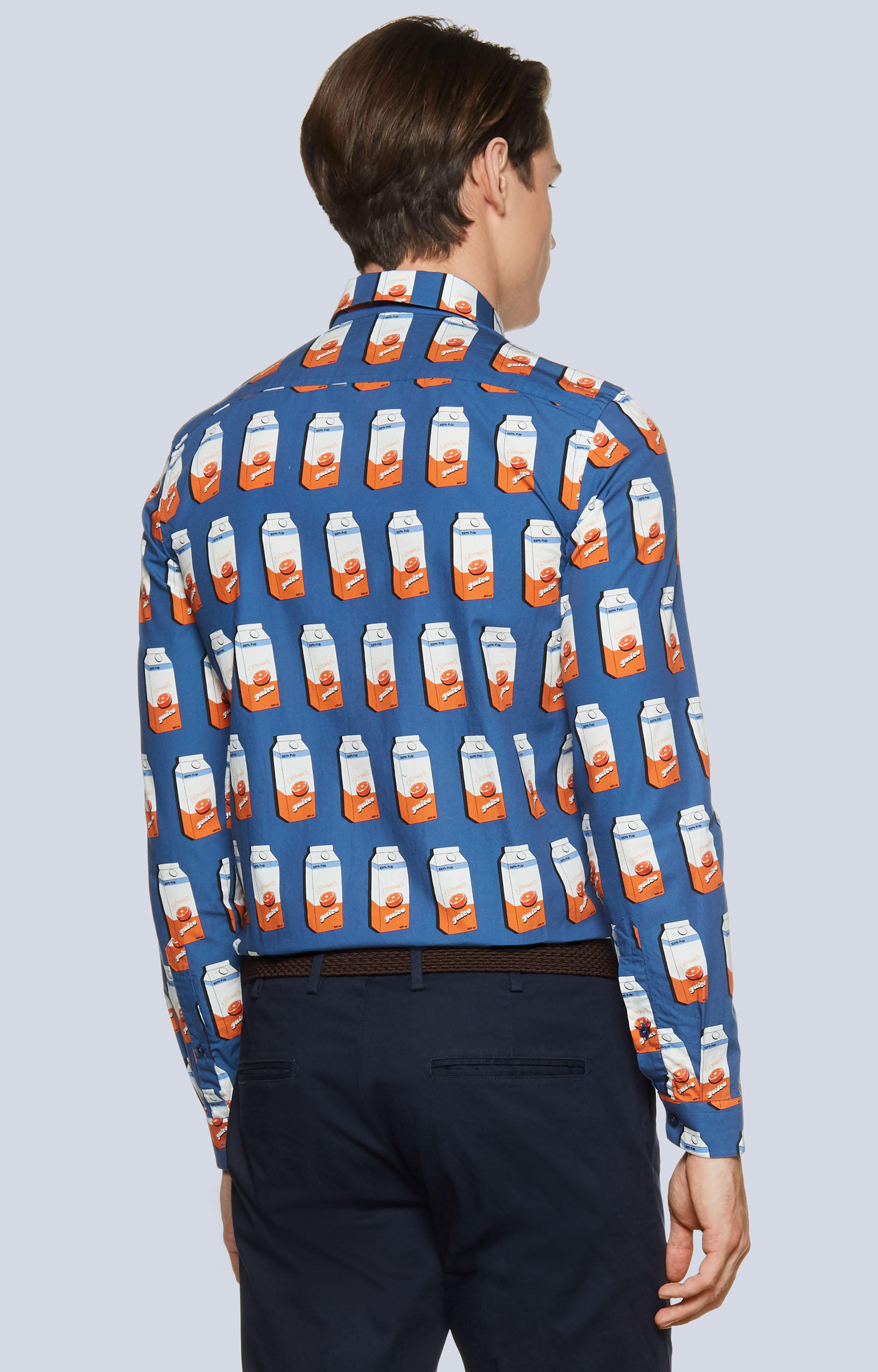 Dopasowana koszula w print, kołnierz kryte button-down - 2