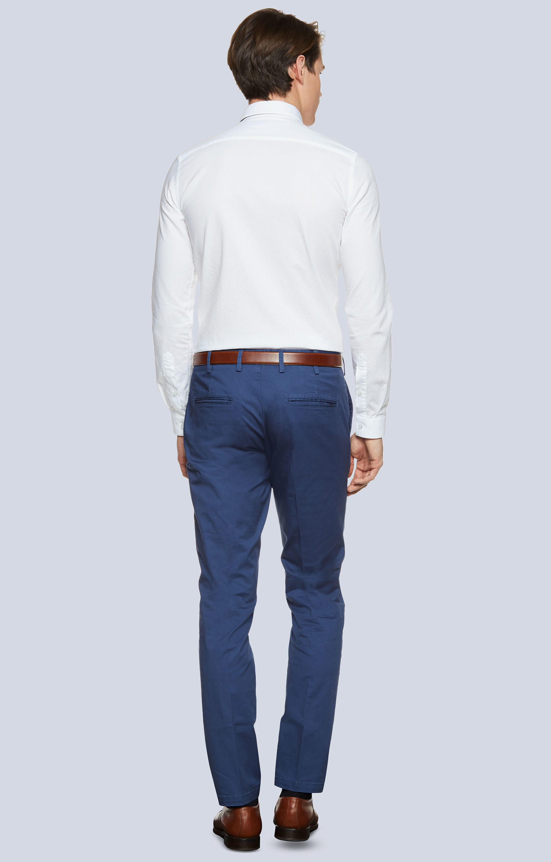 Dopasowana koszula w strukturalny wzór z włoskim kołnierzem - 2