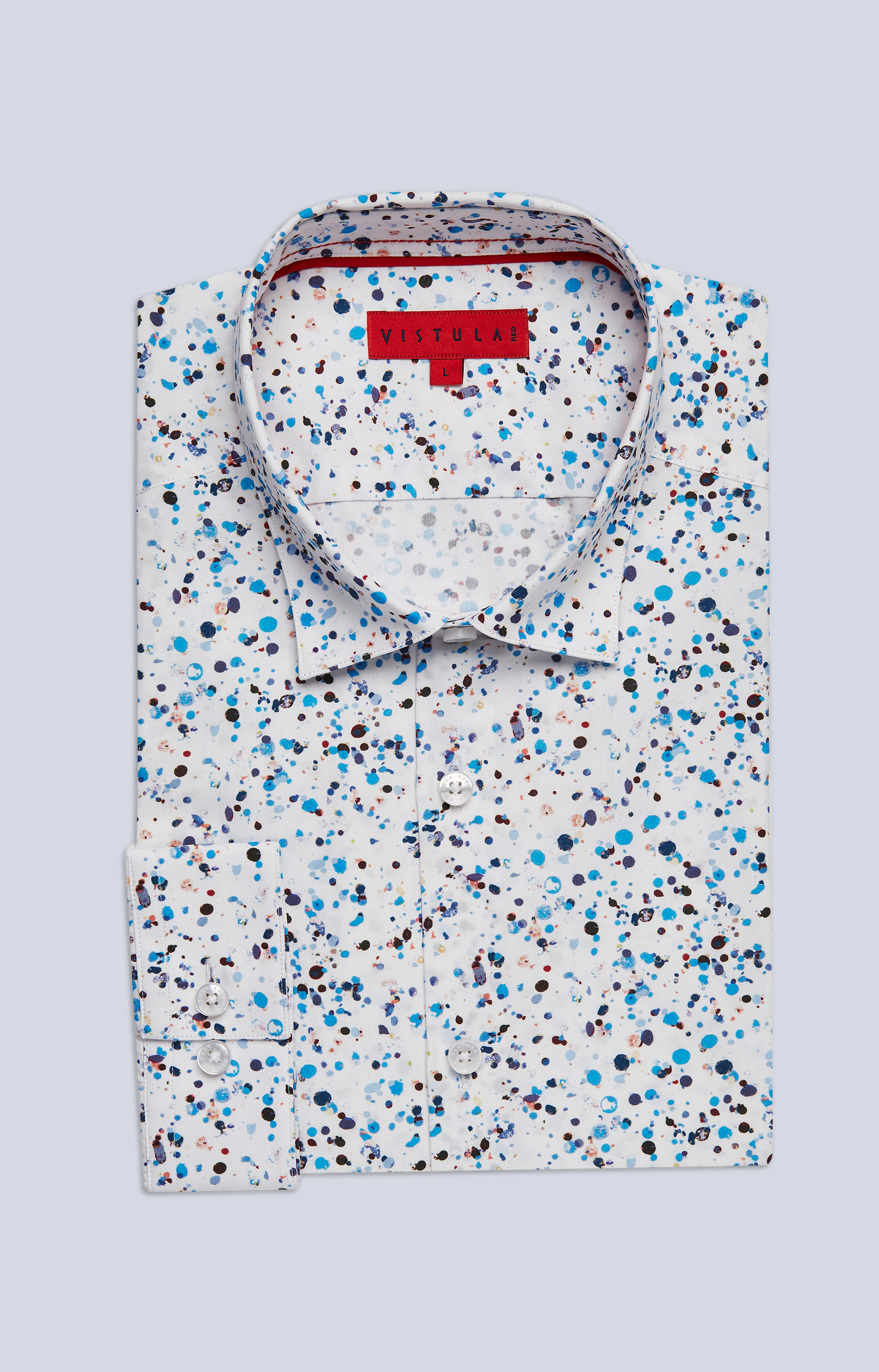 Dopasowana koszula w print, półwłoski kołnierz - 3