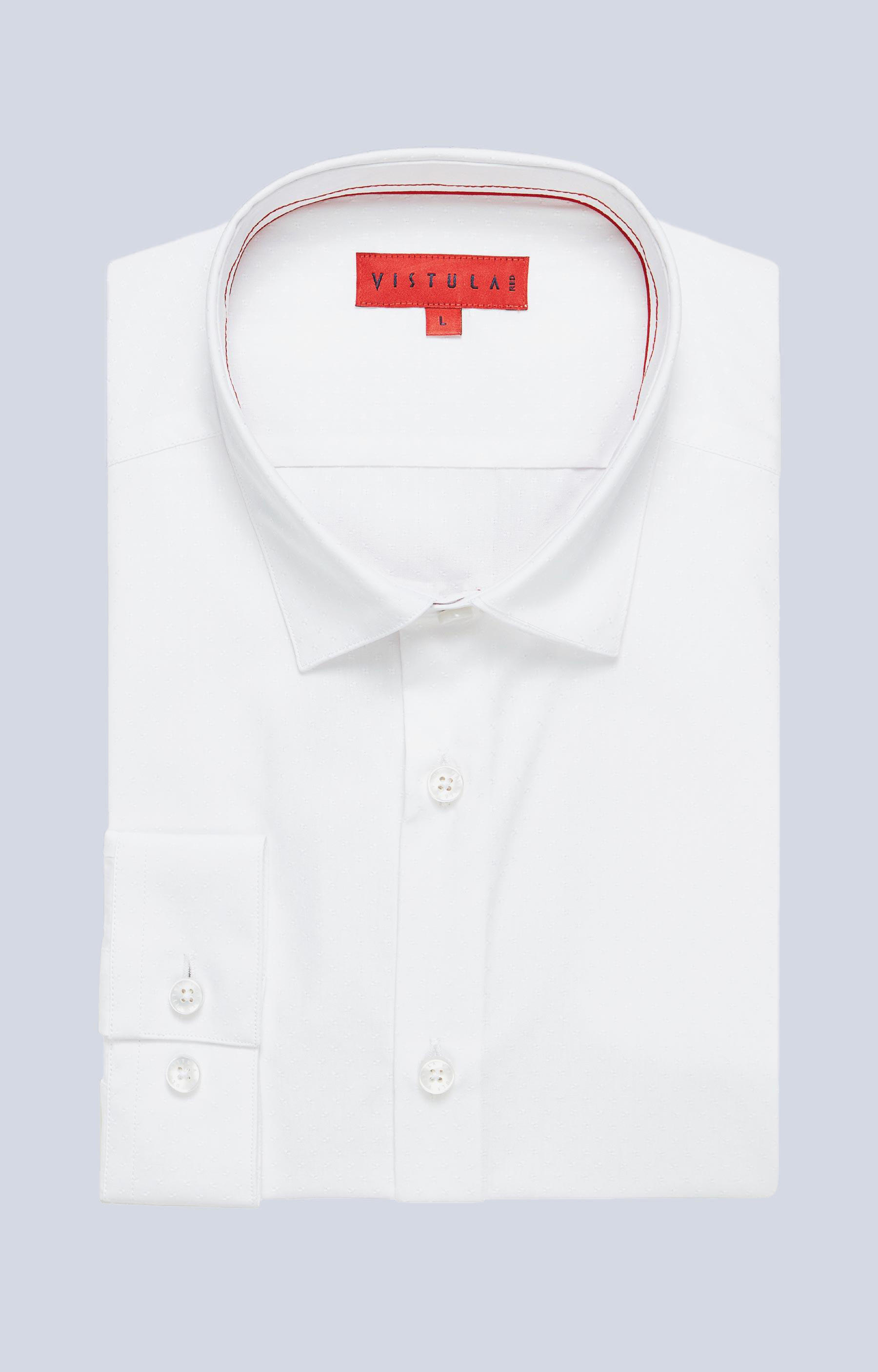 Dopasowana koszula o delikatnej strukturze, kołenierz button-down - 3