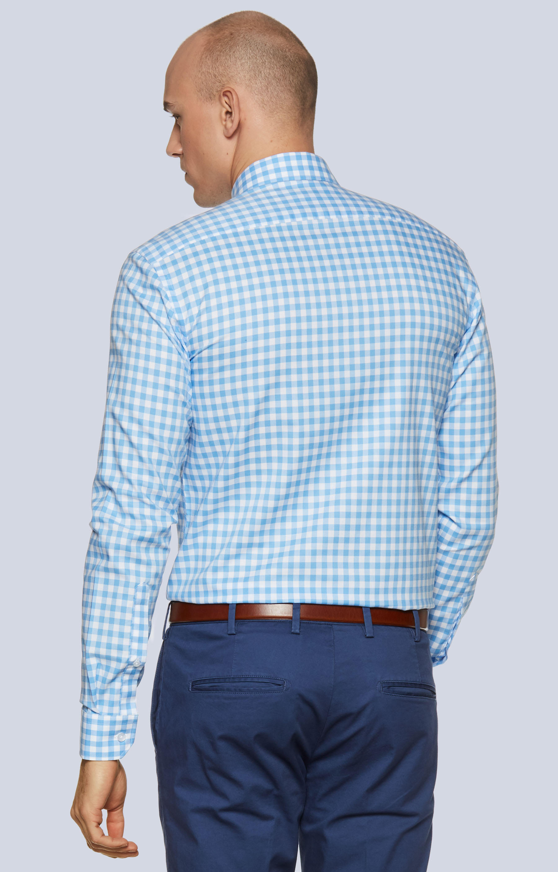 Swobodna koszula w kratę z półwłoskim kołnierzem - 3