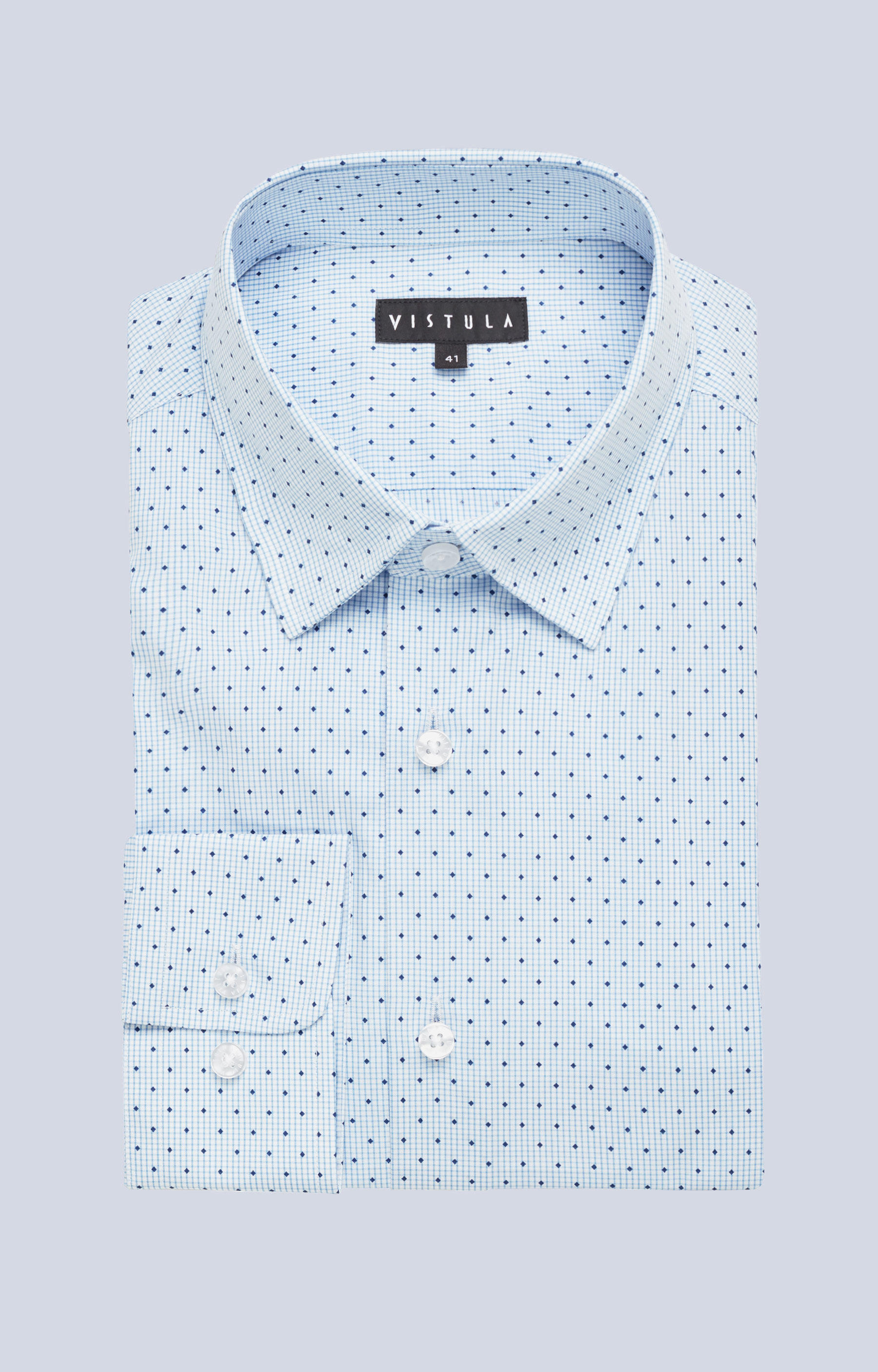 Dopasowana koszula w kropki z kołnierzem typu kryte button-down - 3