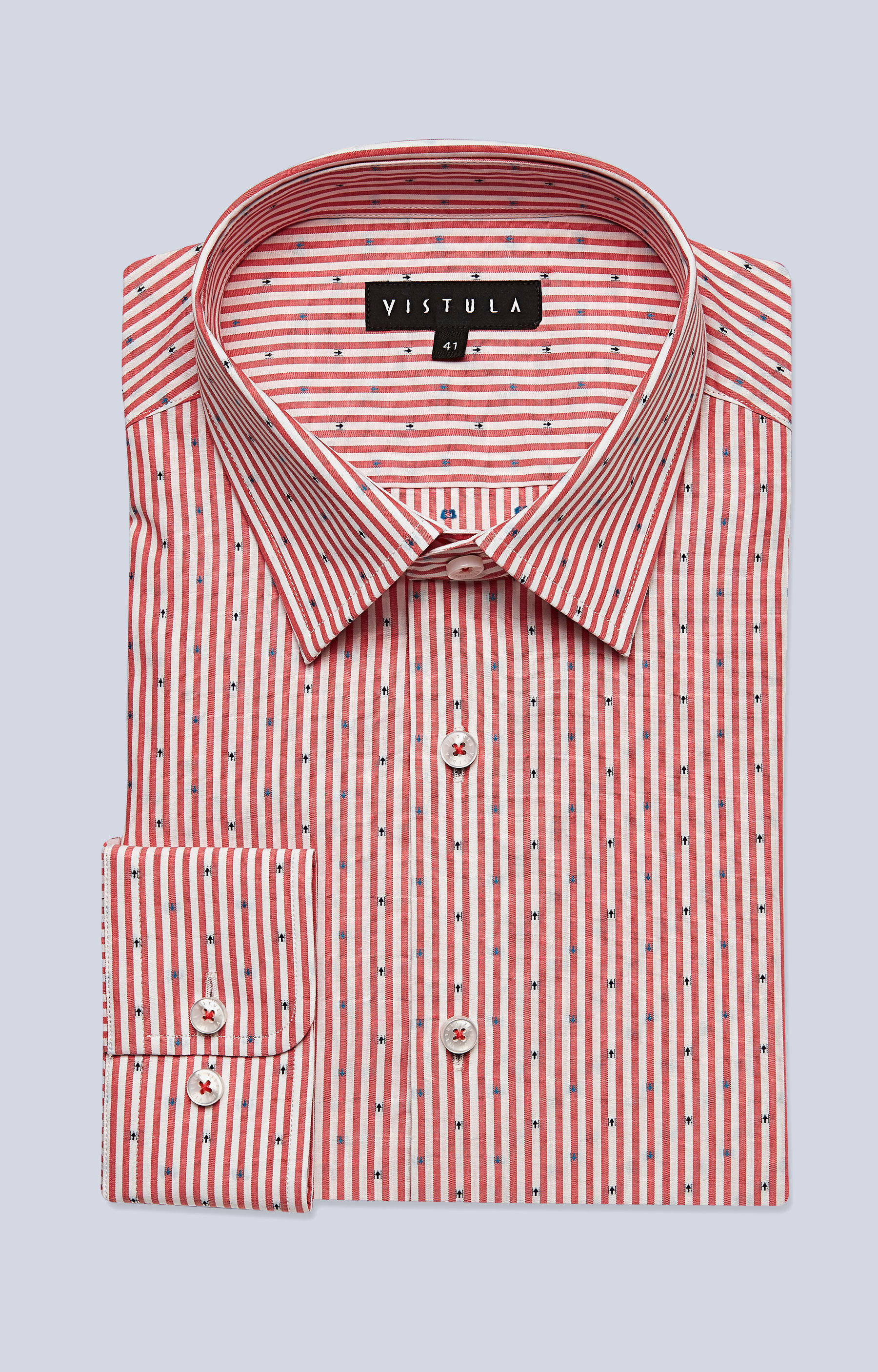 Dopasowana koszula w paski z kołnierzem typu kryte button-down - 3