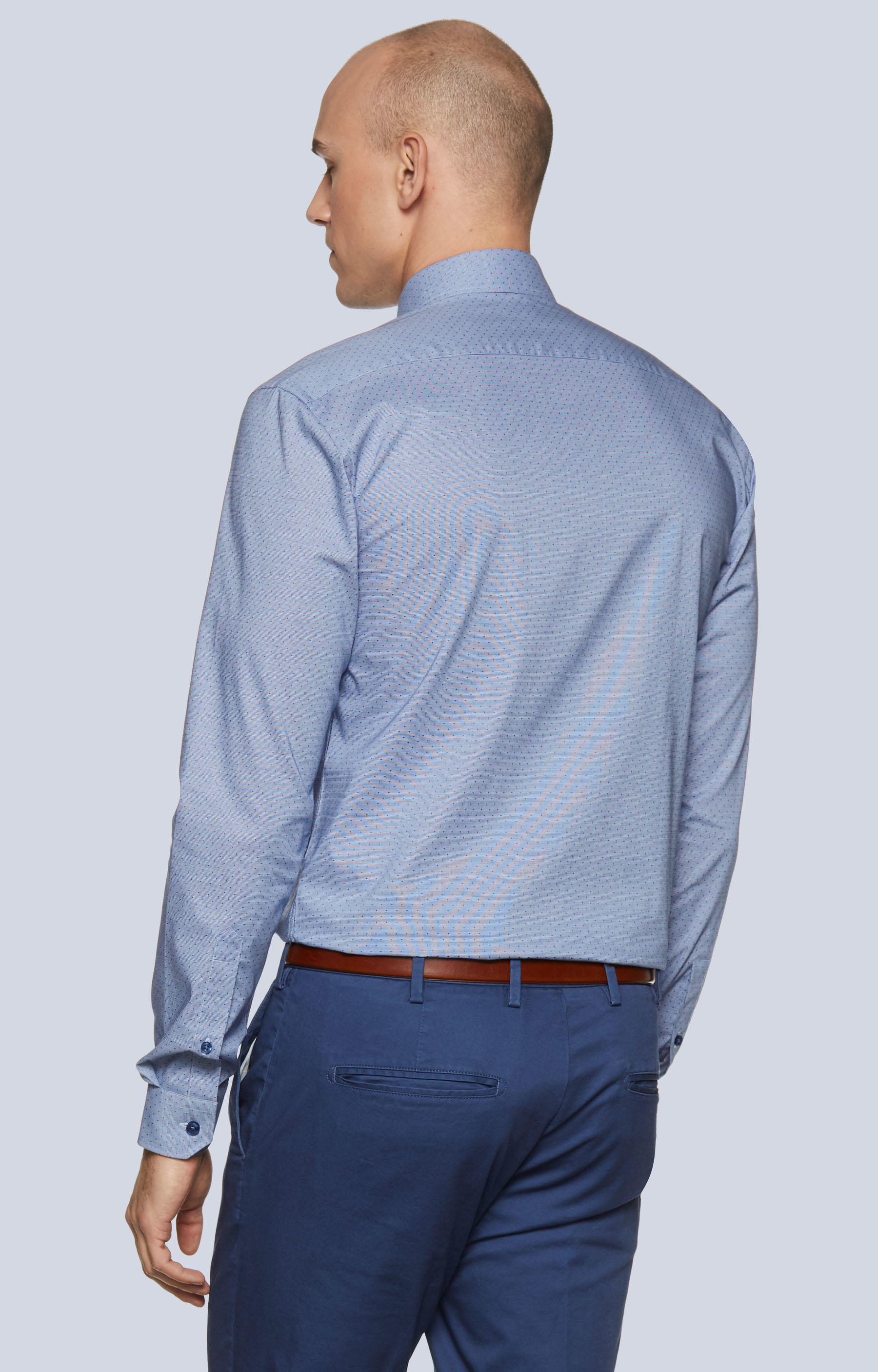 Koszula w mikrowzór z włoskim kołnierzem - 2