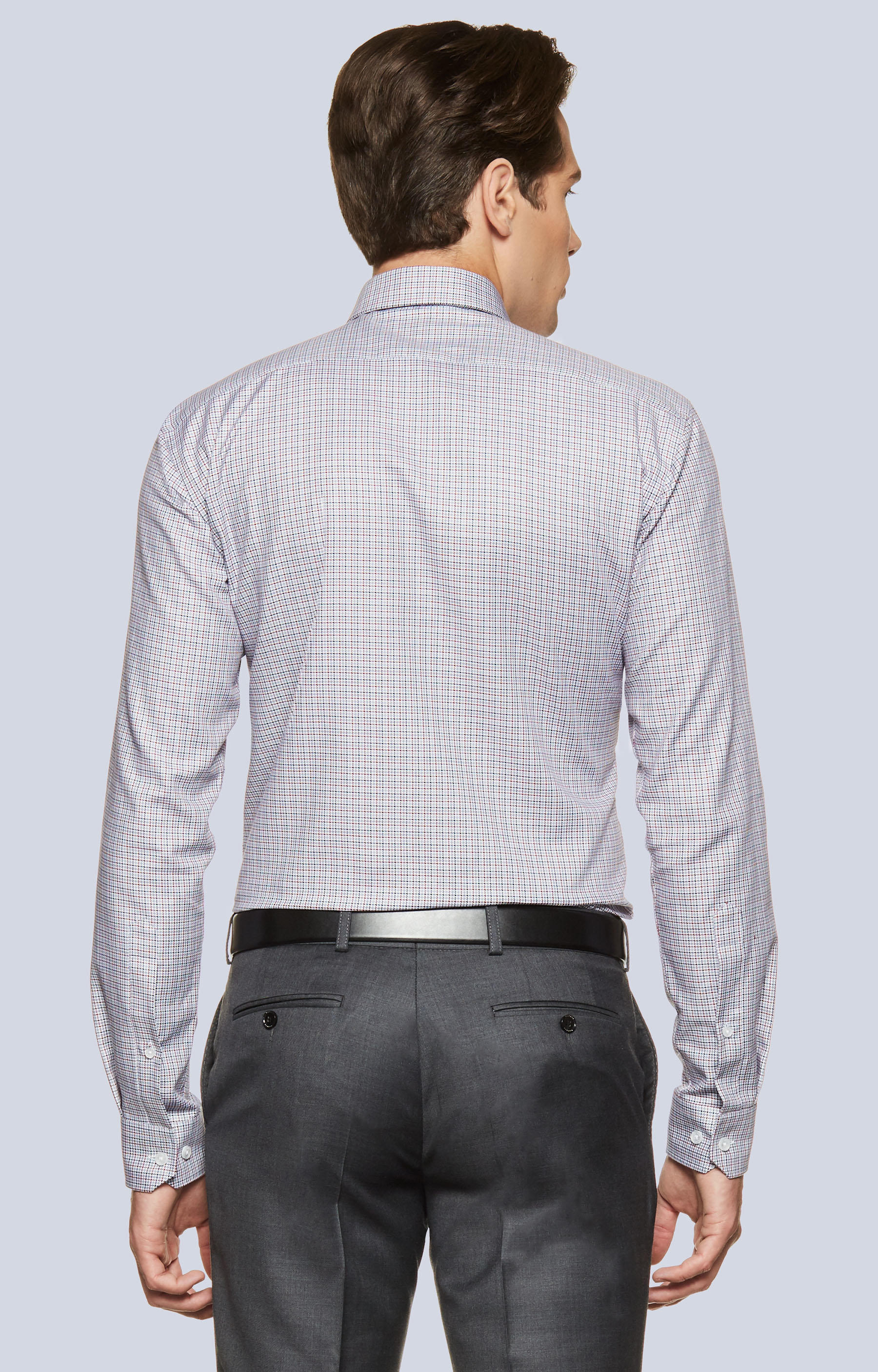 Koszula w mikrowzór z kieszonką, włoski kołnierz - 2