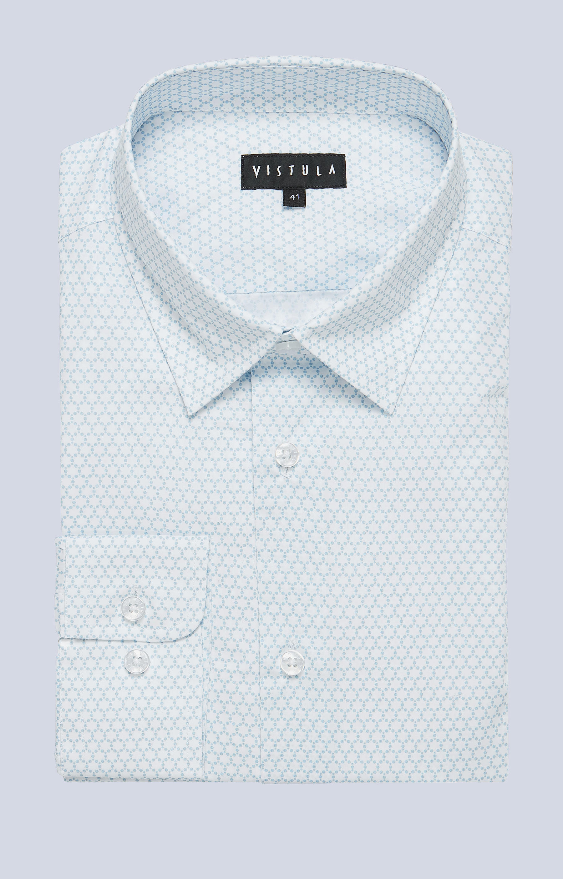 Dopasowana koszula w print z kołnierzem typu kryte button-down - 3