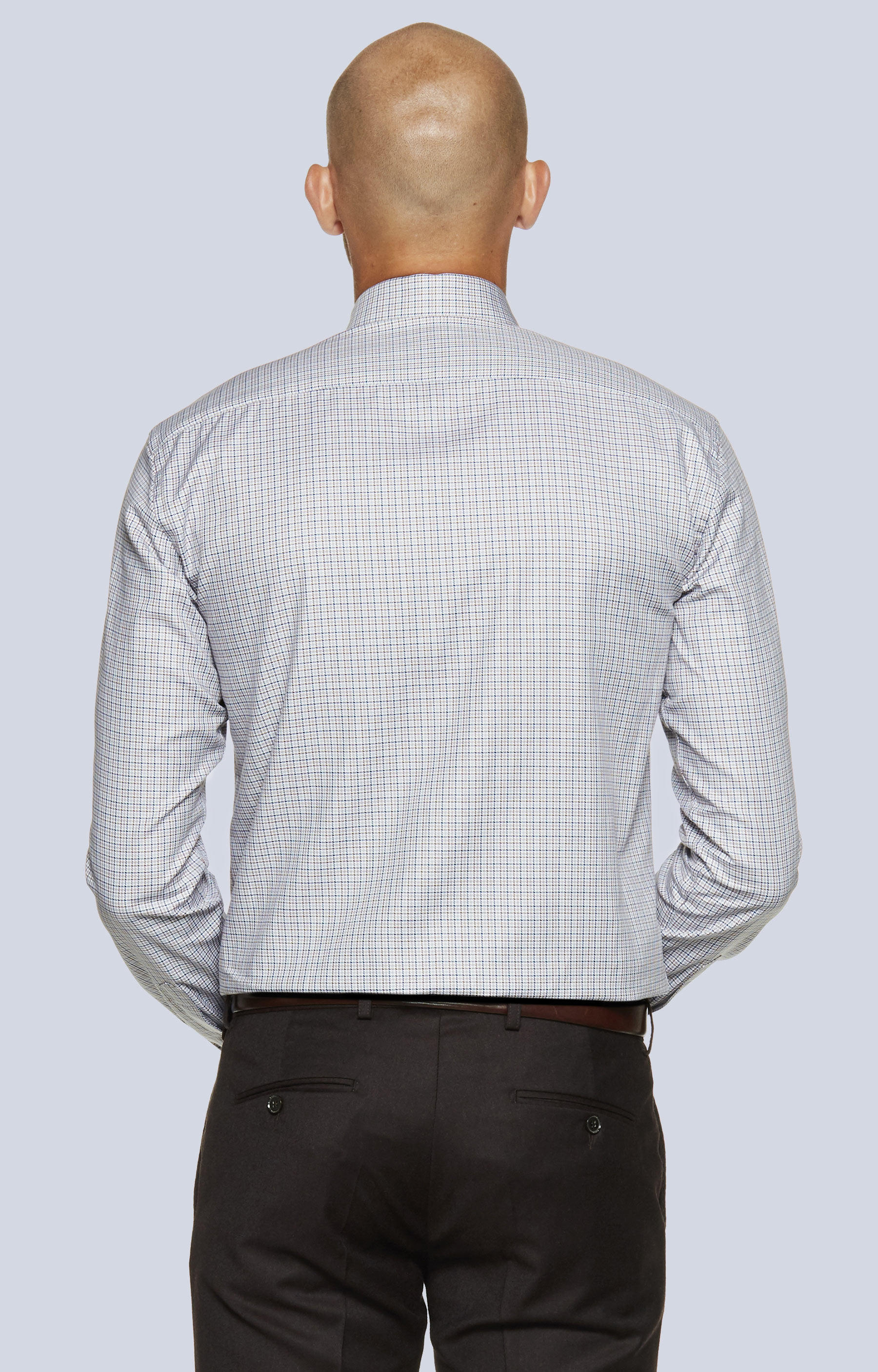 Koszula w mikrowzór z kieszonką, włoski kołnierz - 2