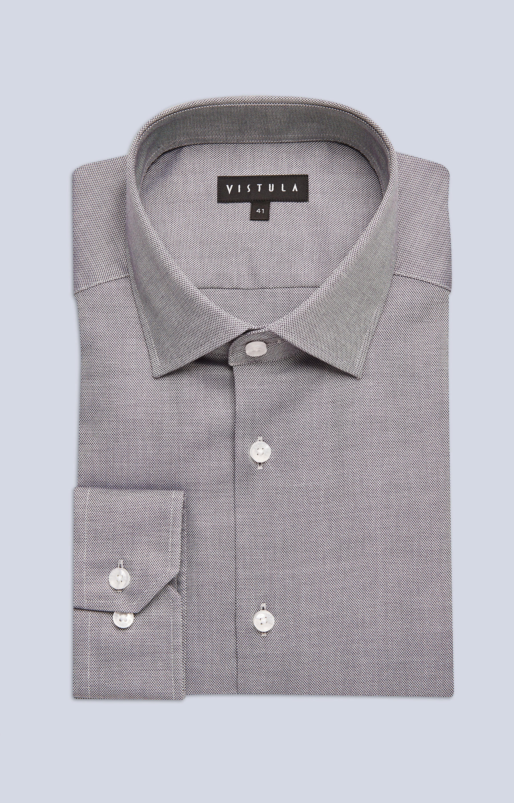 Koszula w mikrowzór z włoskim kołnierzem - 3