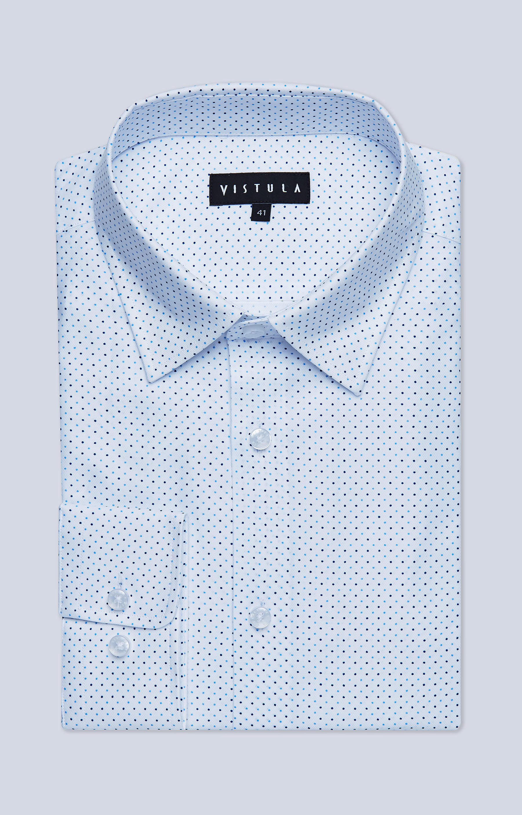 Dopasowana koszula w kropki z kołnierzem typu kryty button-down - 3