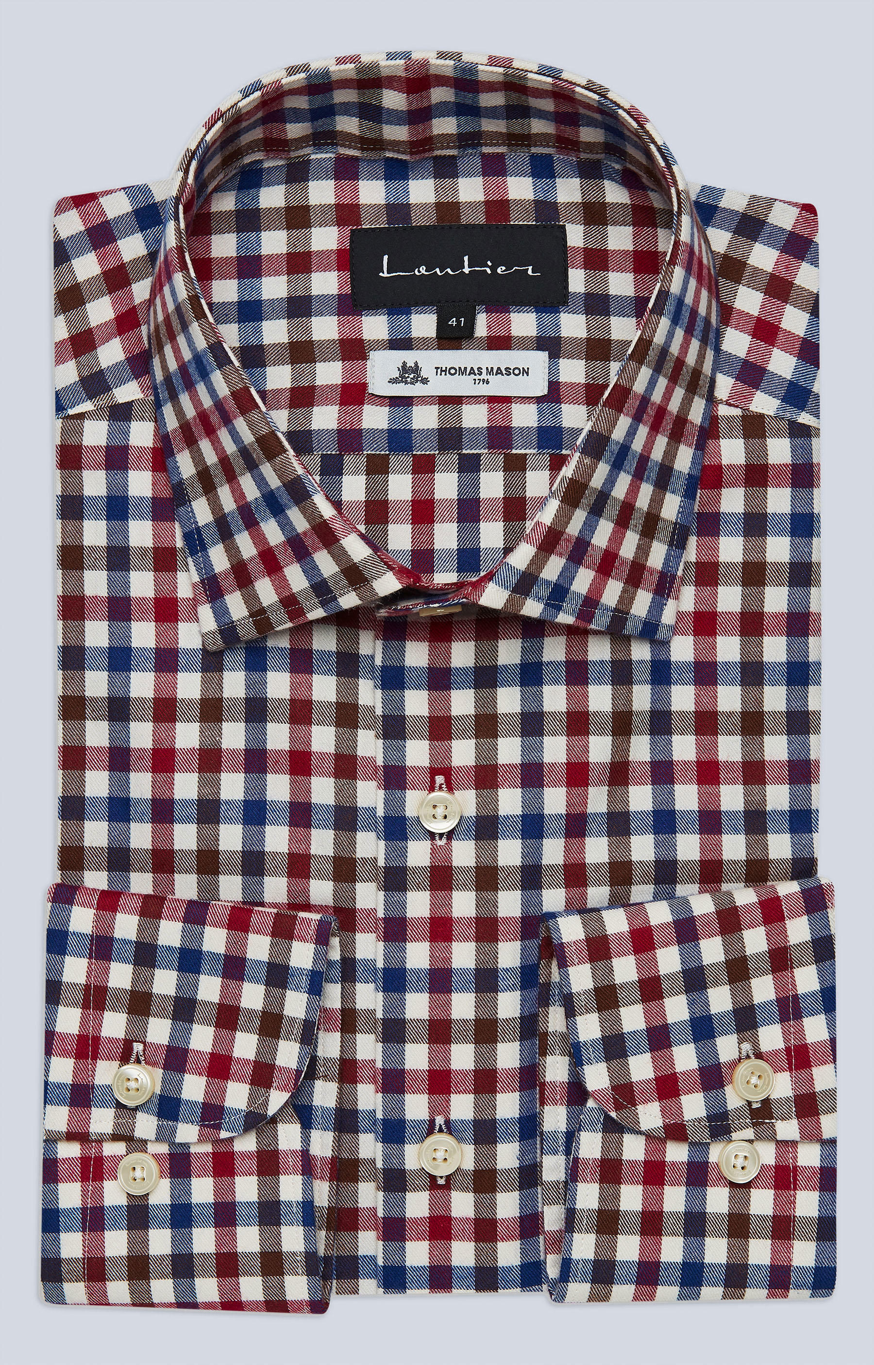 Koszula w kratę z półwłoskim kołnierzem - 3