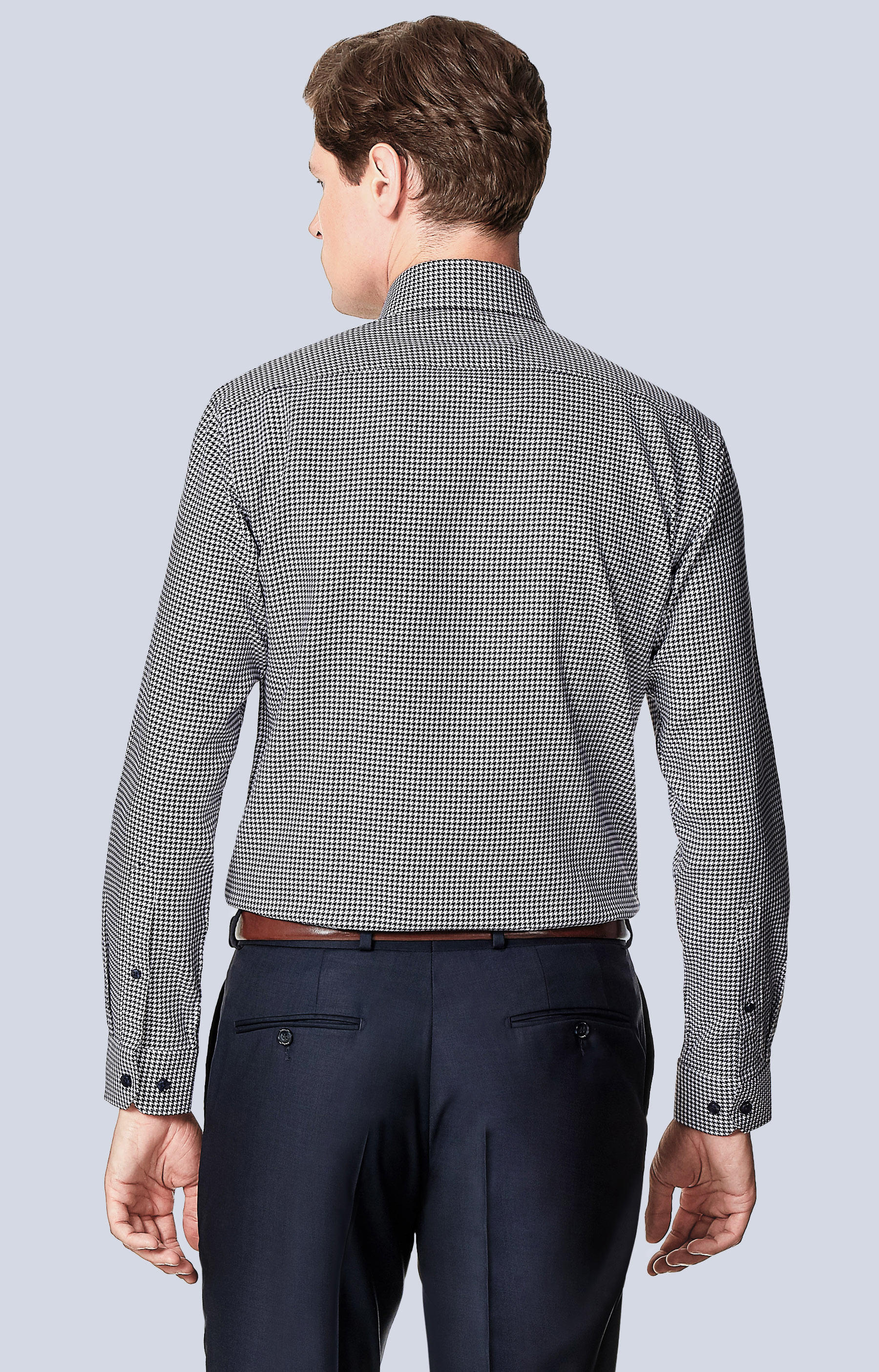 Koszula w mikrowzór z kieszonką, półwłoski kołnierz - 2