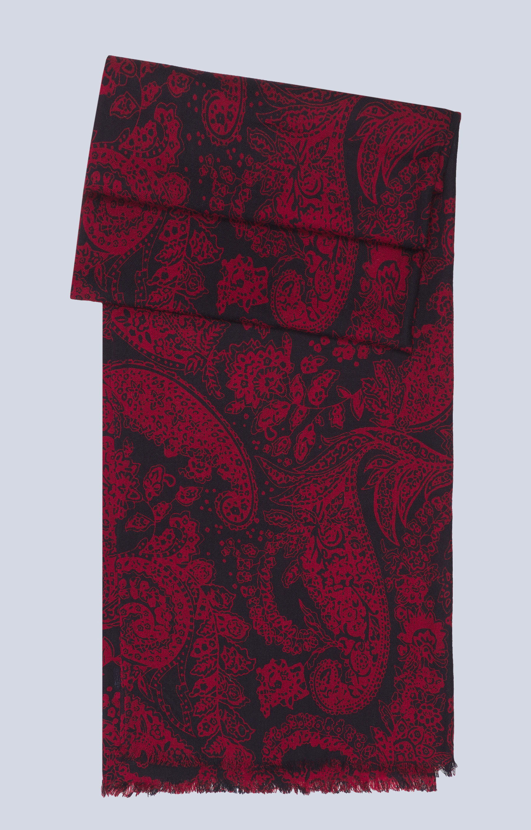 Szal z tkaniny wełnianej z wzorem paisley