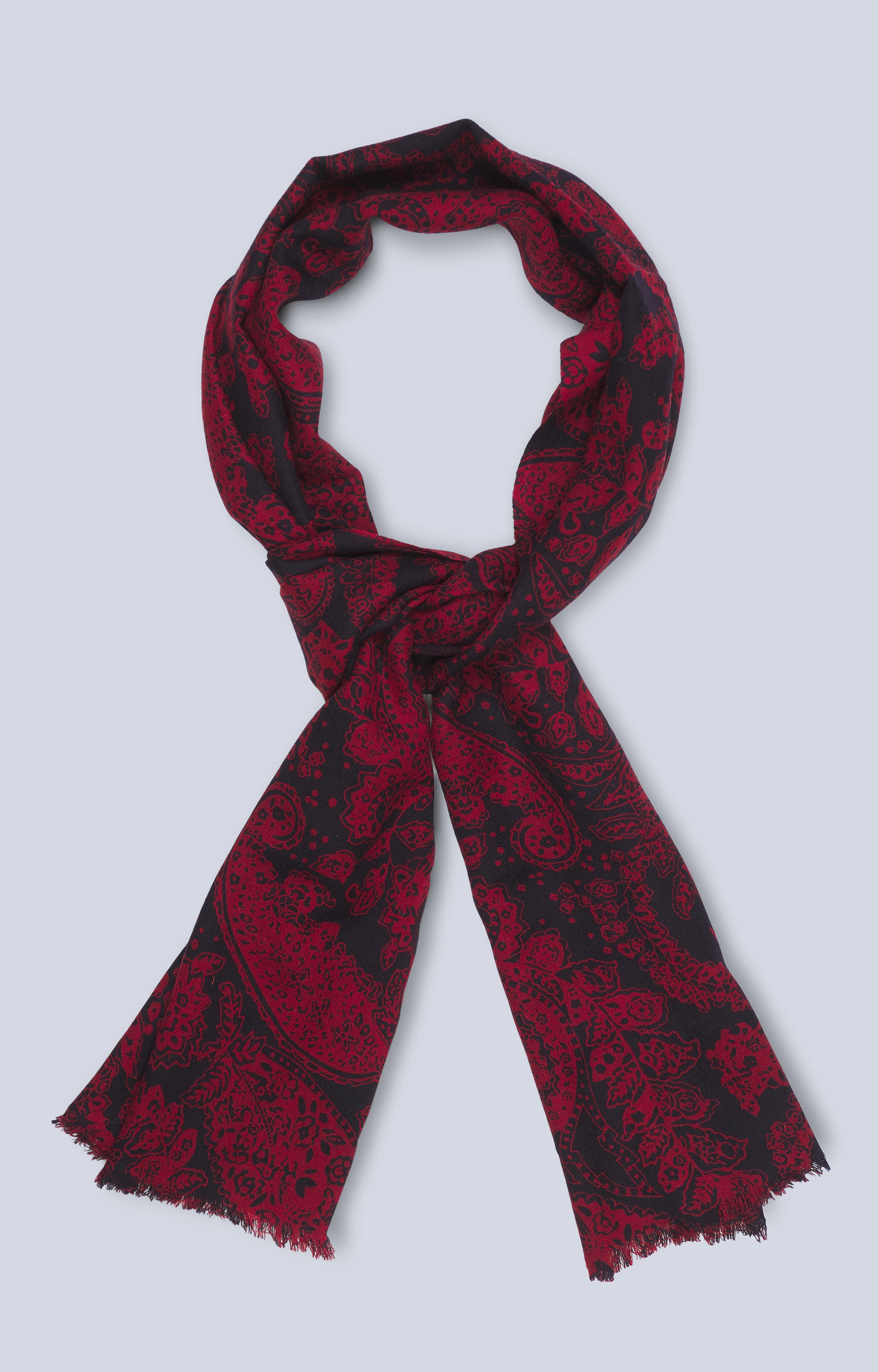 Szal z tkaniny wełnianej z wzorem paisley - 2
