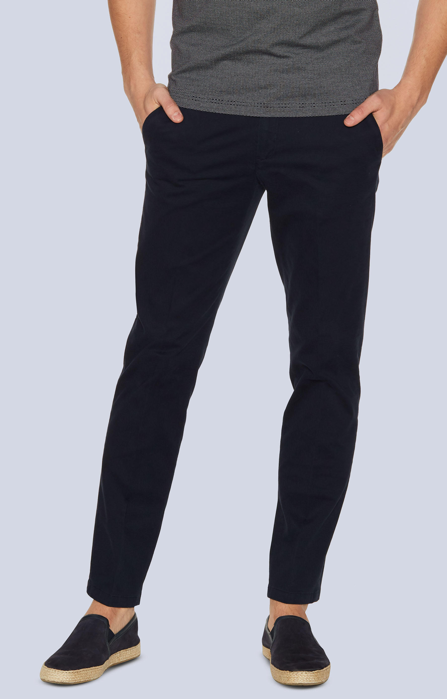 Dopasowane chinosy z bawełnianej tkaniny