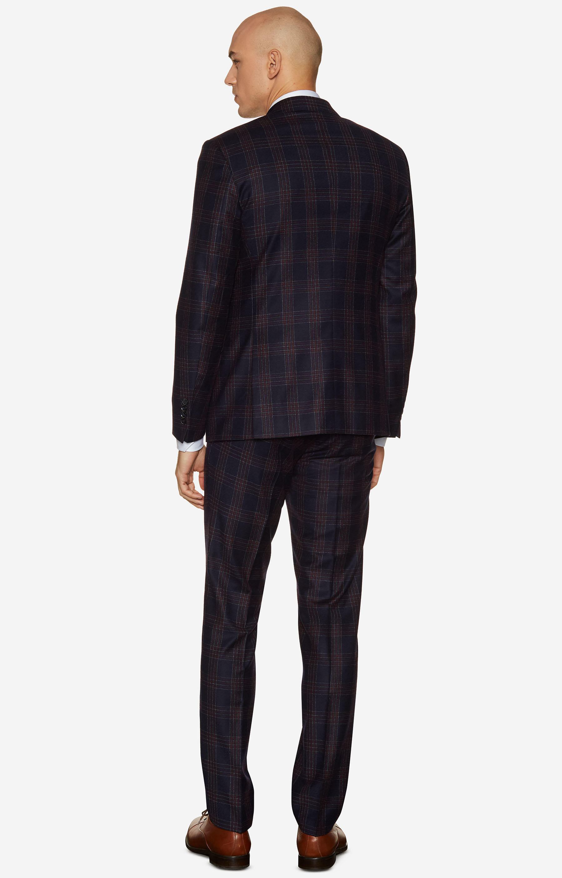 Dopasowany garnitur wełniany w kratę - 3