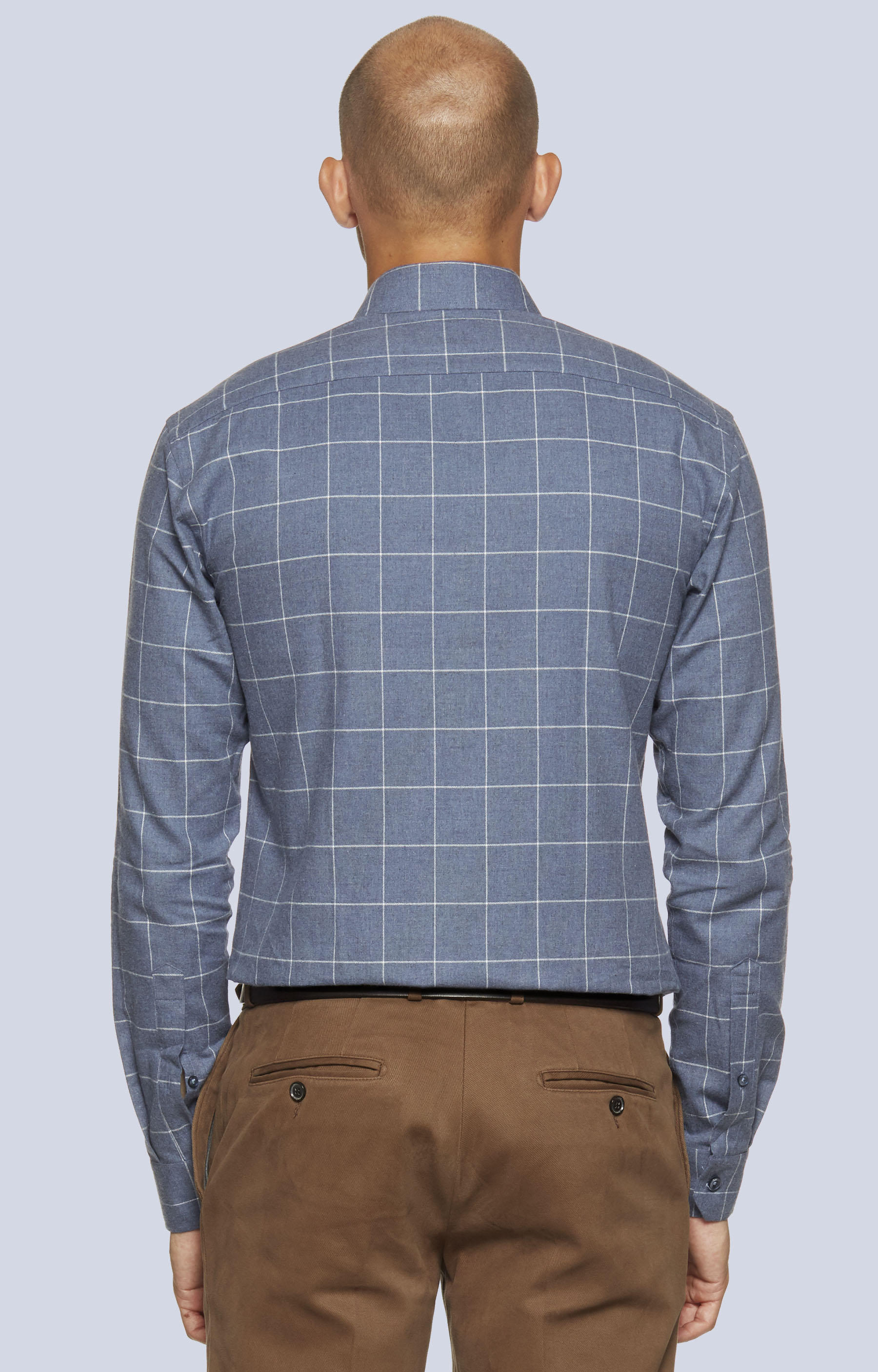 Flanelowa koszula w kratę, włoski kołnierz - 2