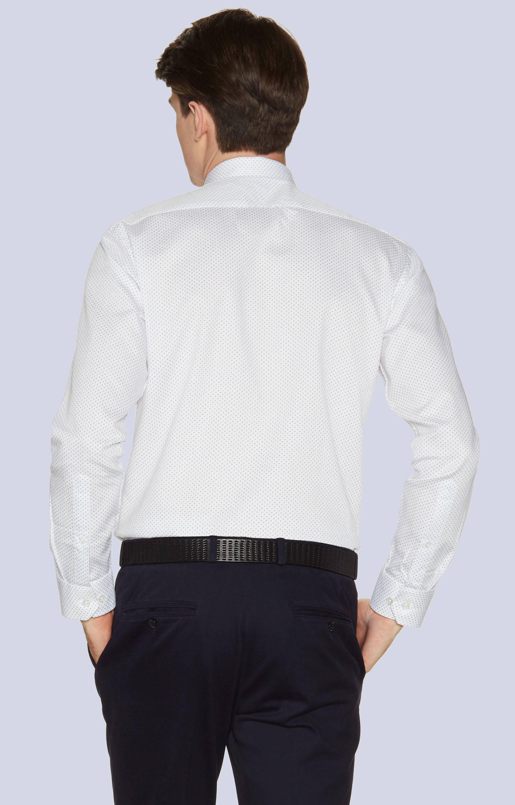 Koszula w mikrowzór z włoskim kołnierzem - 2