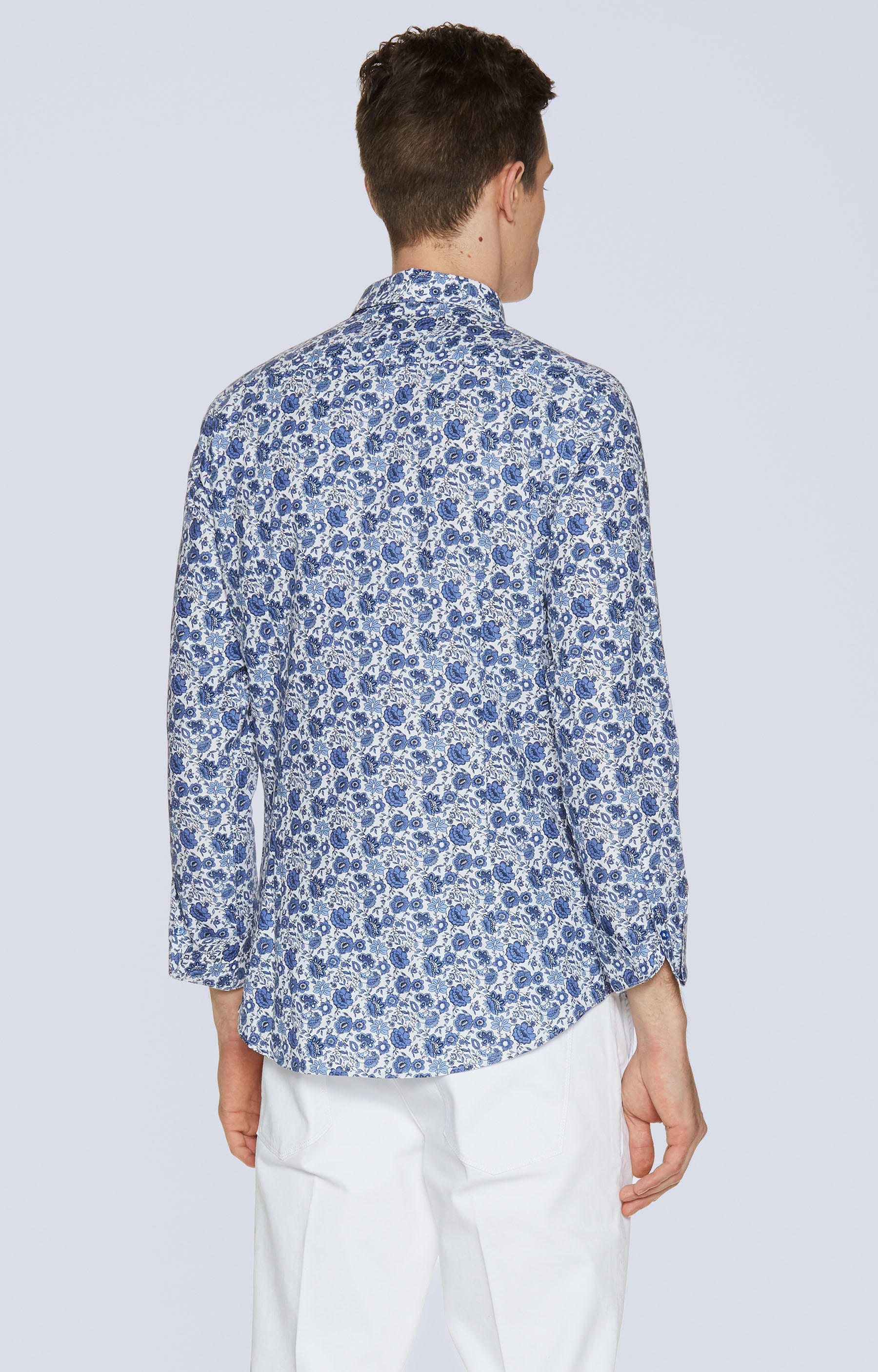 Dopasowana koszula z bawełny egipskiej z kołnierzem typu kryty button-down - 2