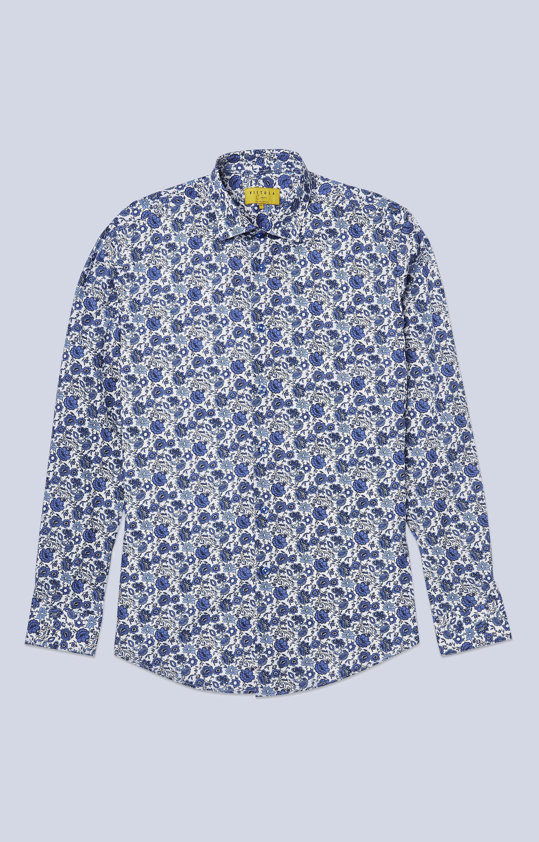 Dopasowana koszula z bawełny egipskiej z kołnierzem typu kryty button-down - 4