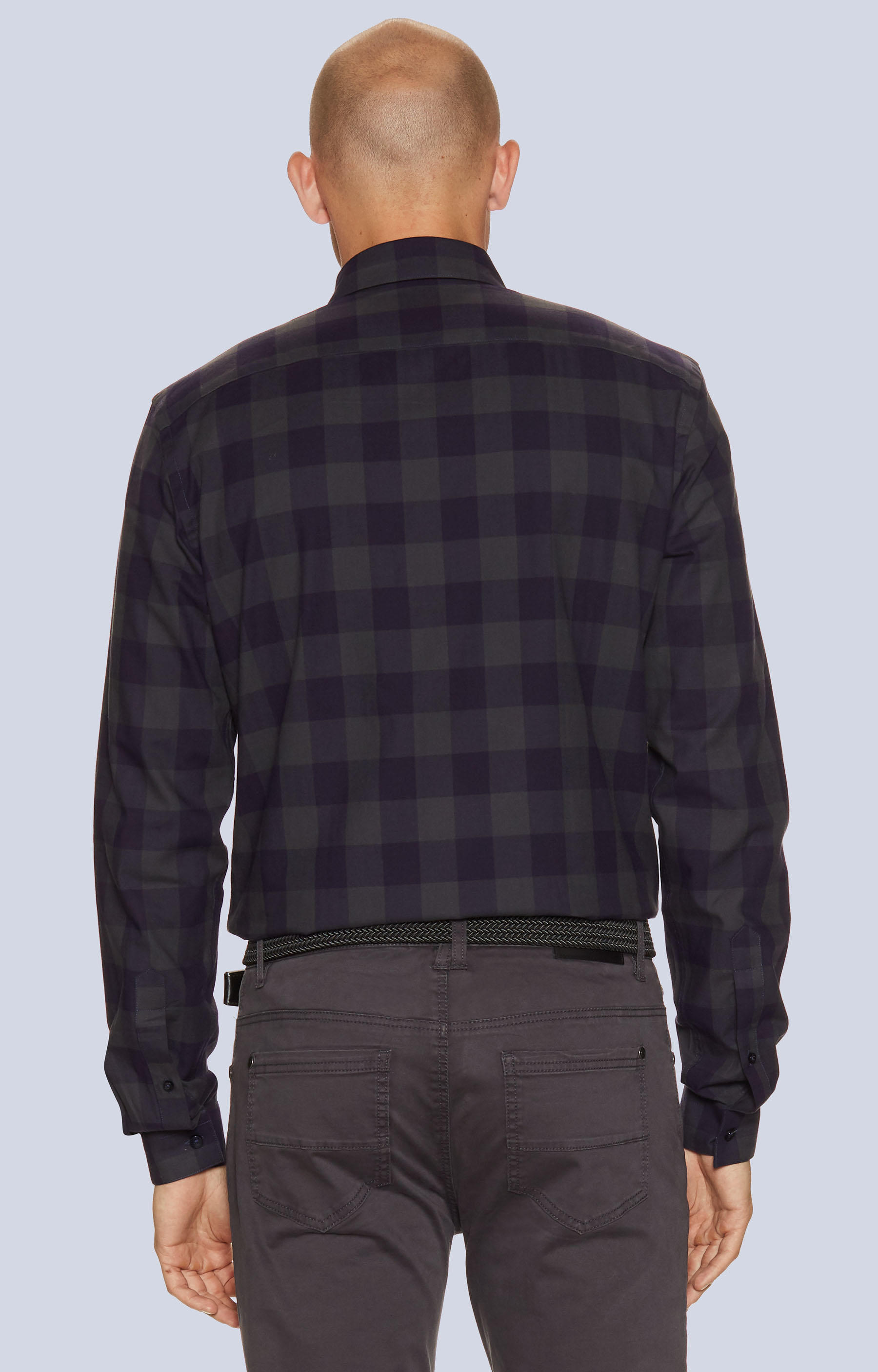 Dopasowana koszula w kratę, kołnierz kryty button-down - 2