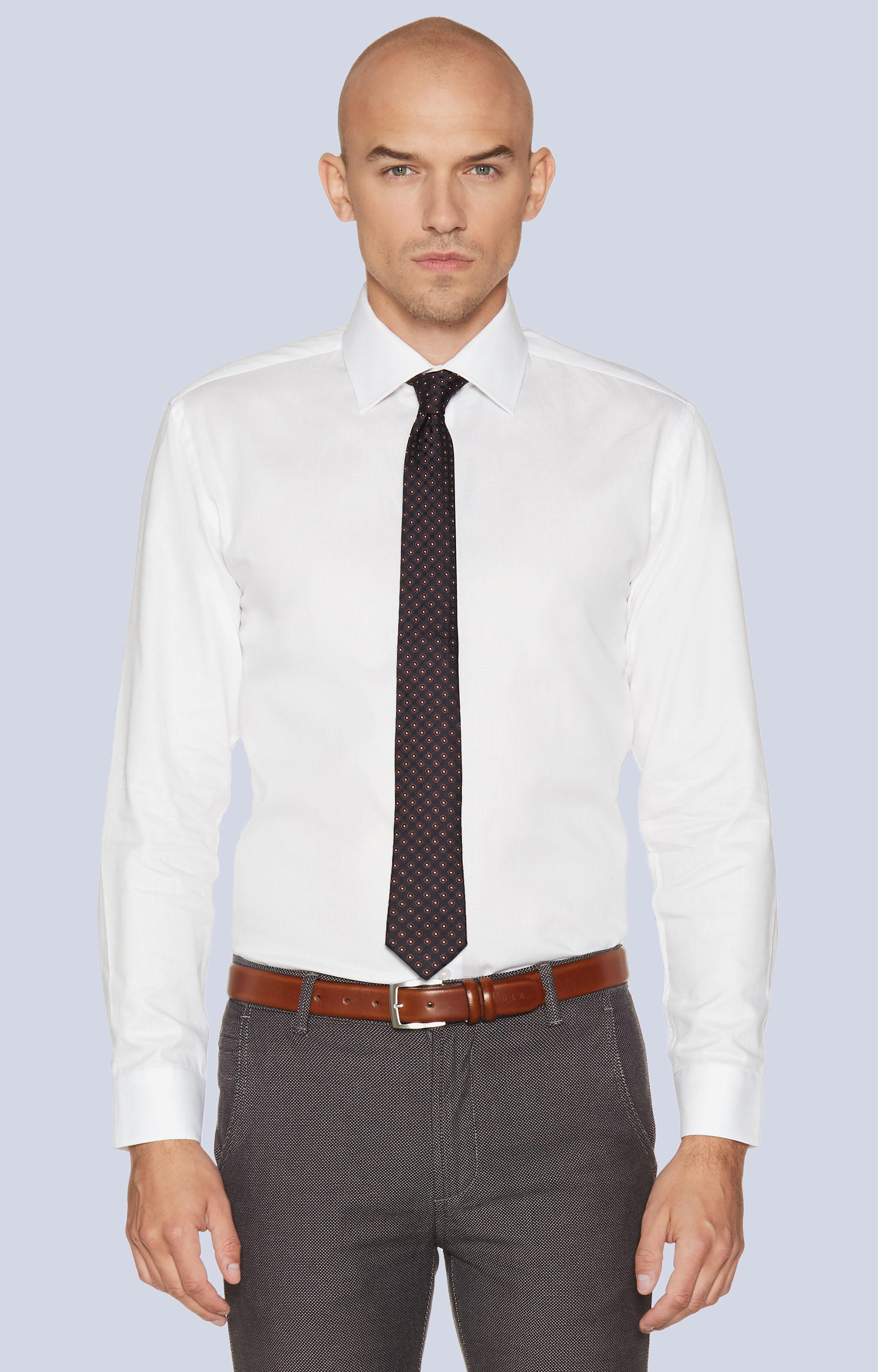 Klasyczna koszula z delikatną strukturą, włoski kołnierz