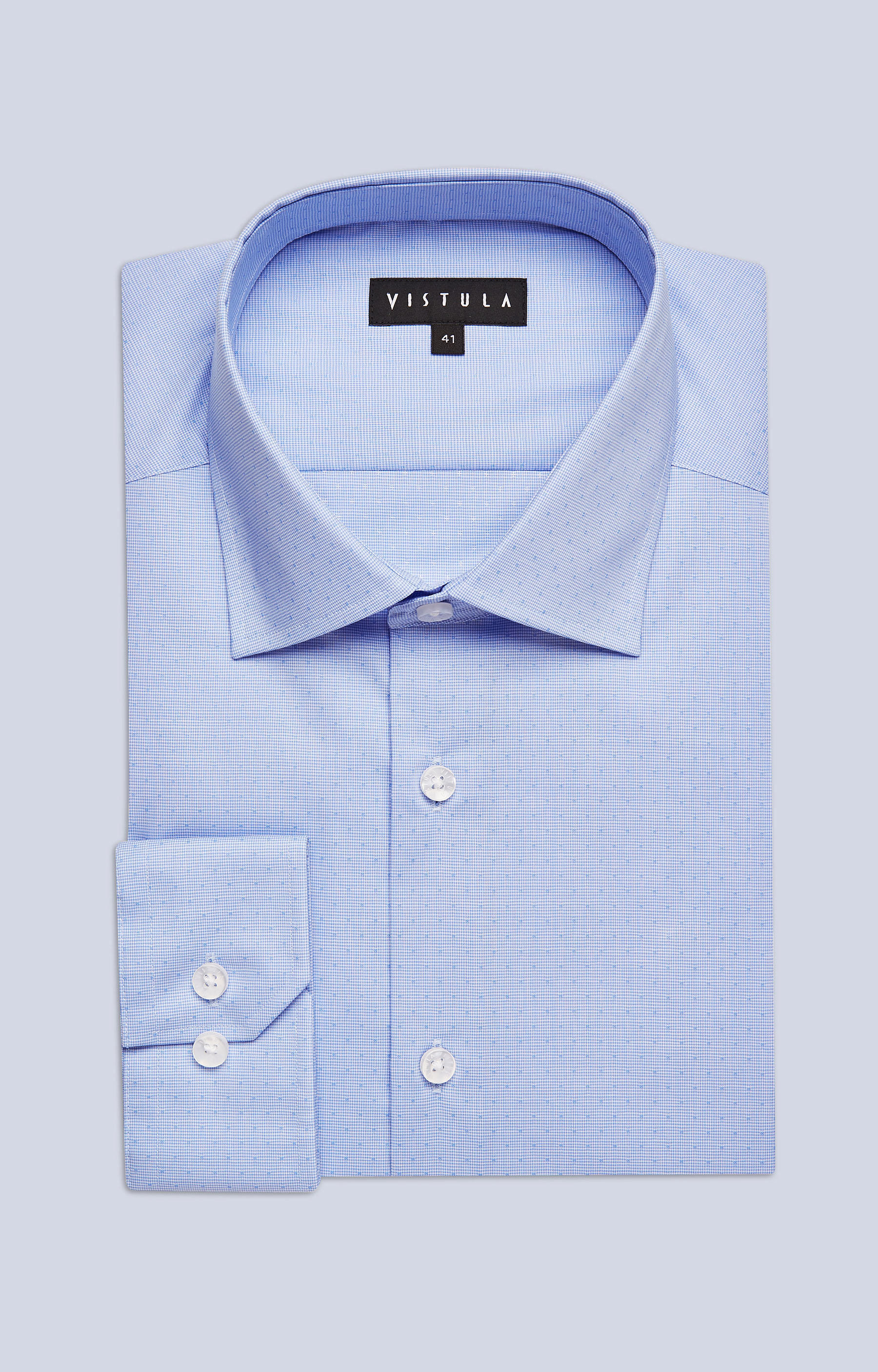 Koszula w mikrowzór z włoskim kołnierzem - 3