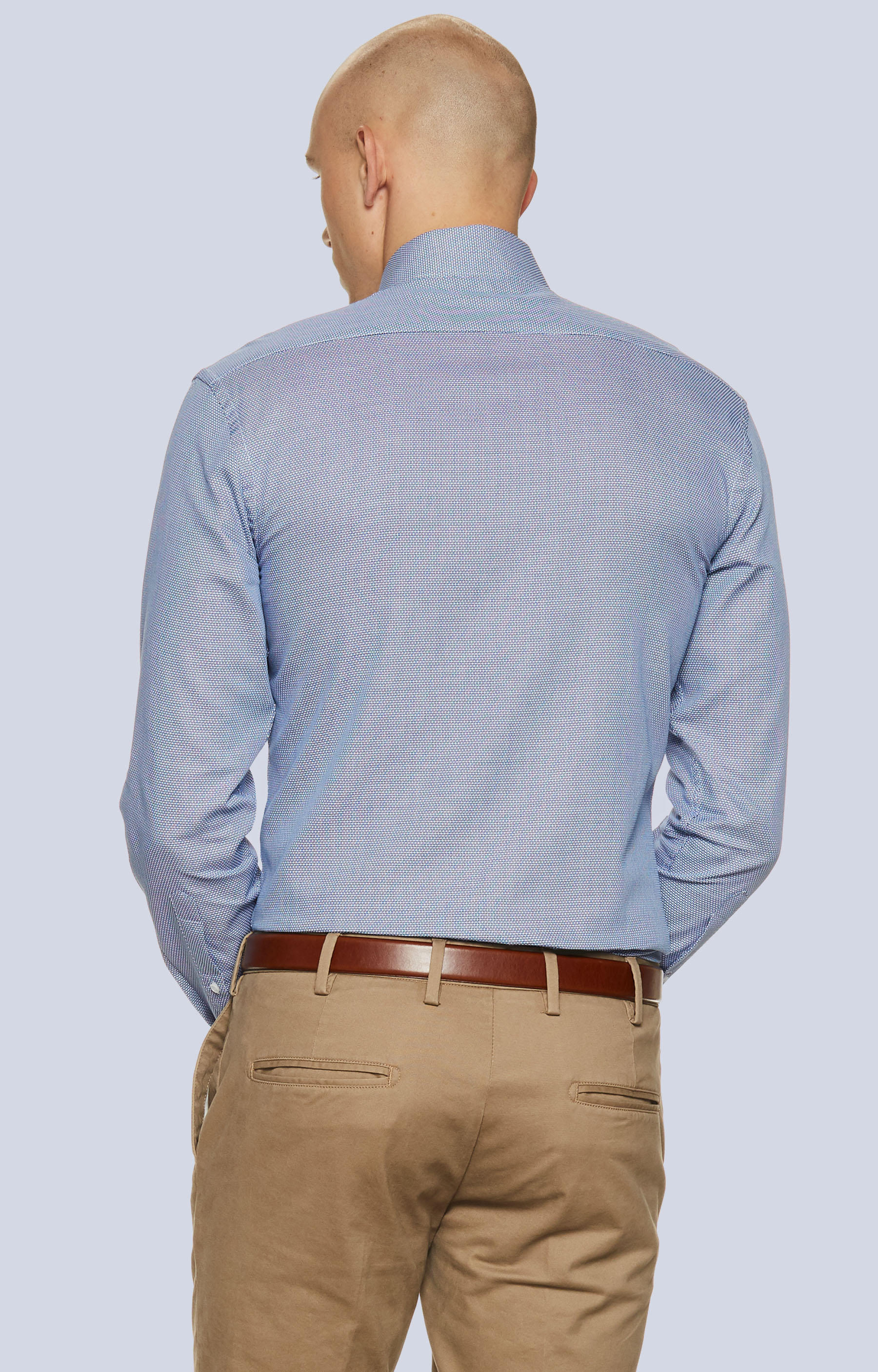 Swobodna koszula w mikrowzór z włoskim kołnierzem - 2