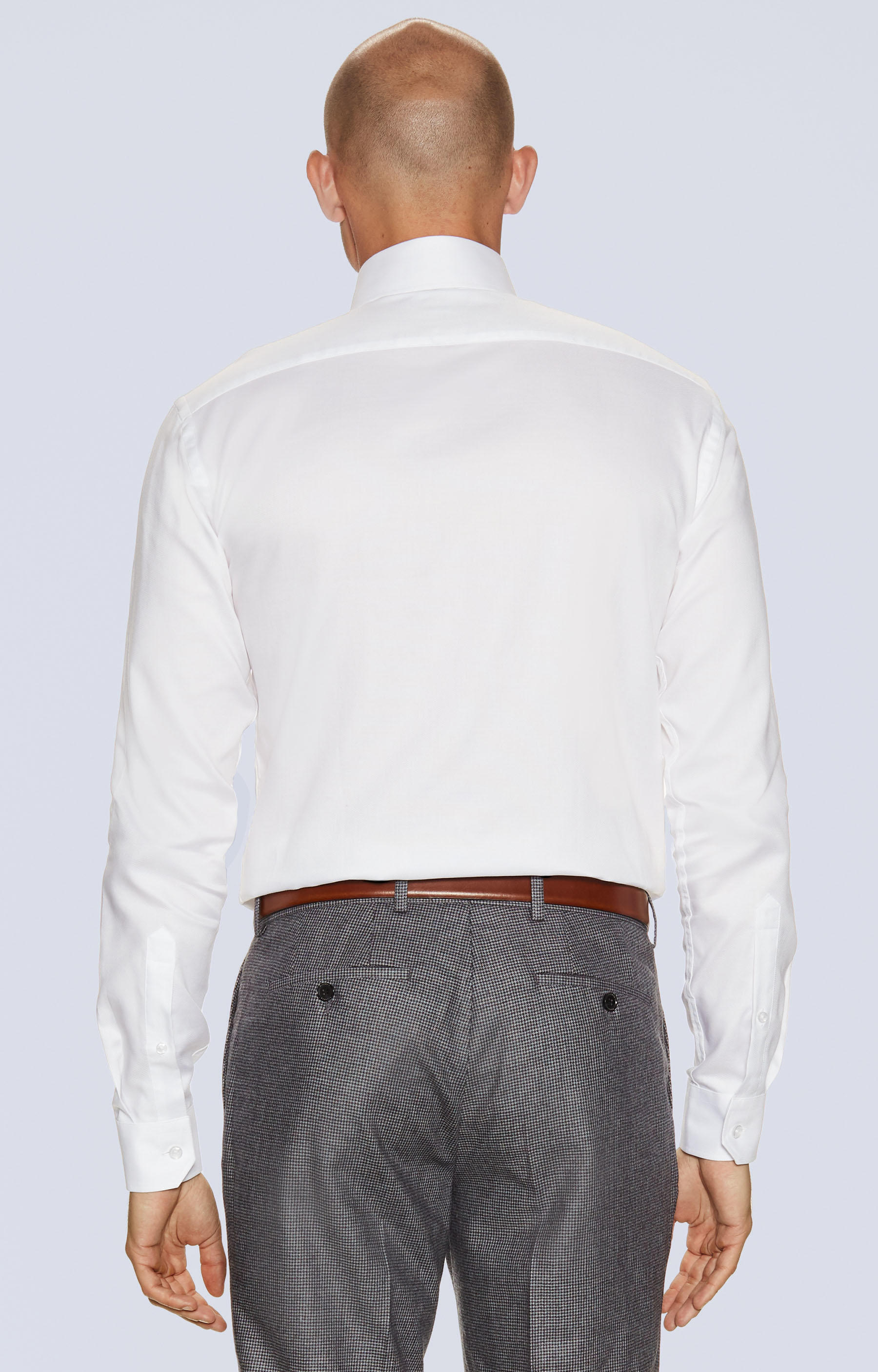 Swobodna koszula w strukturalny wzór z półwłoskim kołnierzem - 2