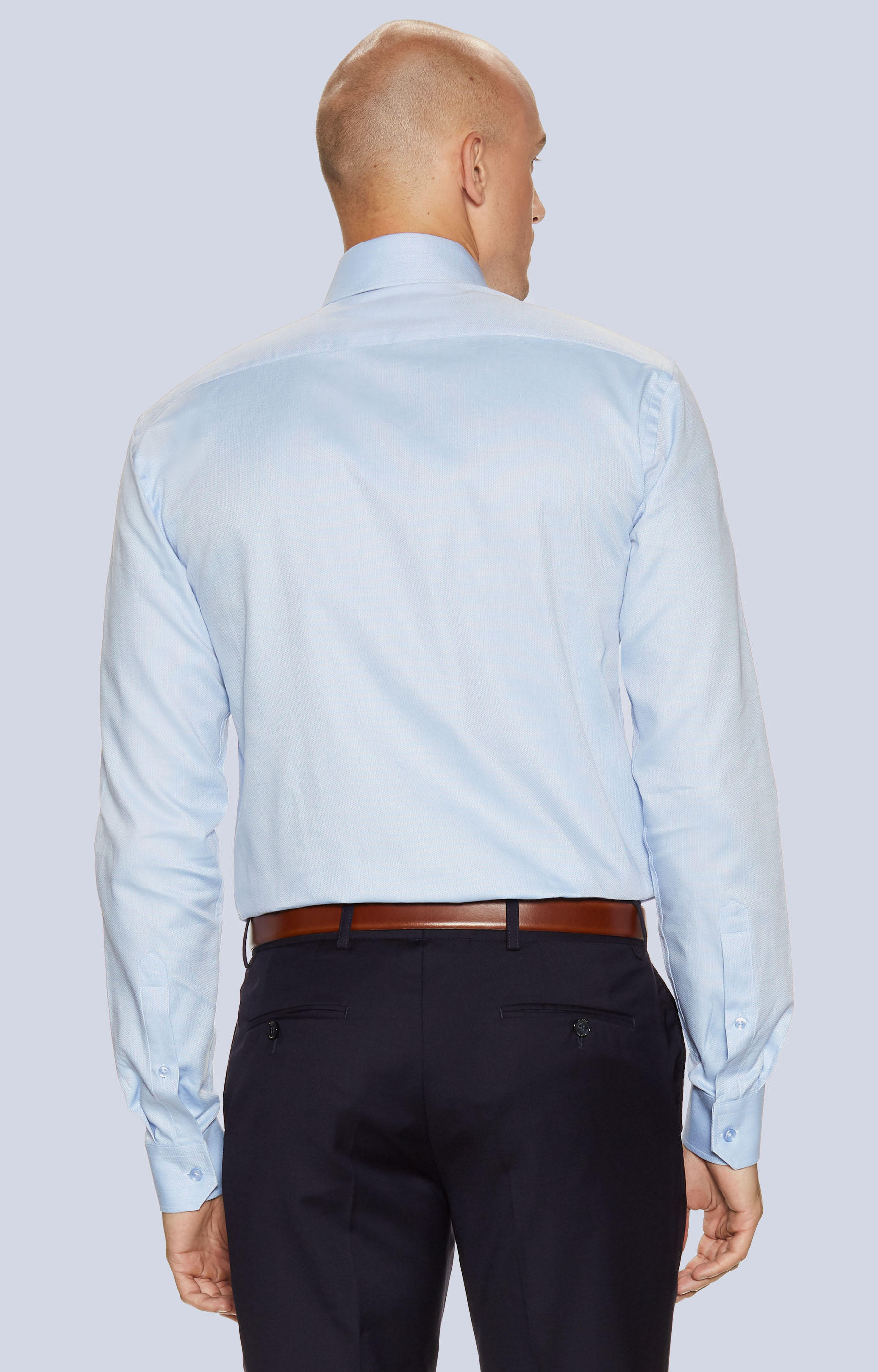 Swobodna koszula w strukturalny wzór z półwłoskim kołnierzem - 2