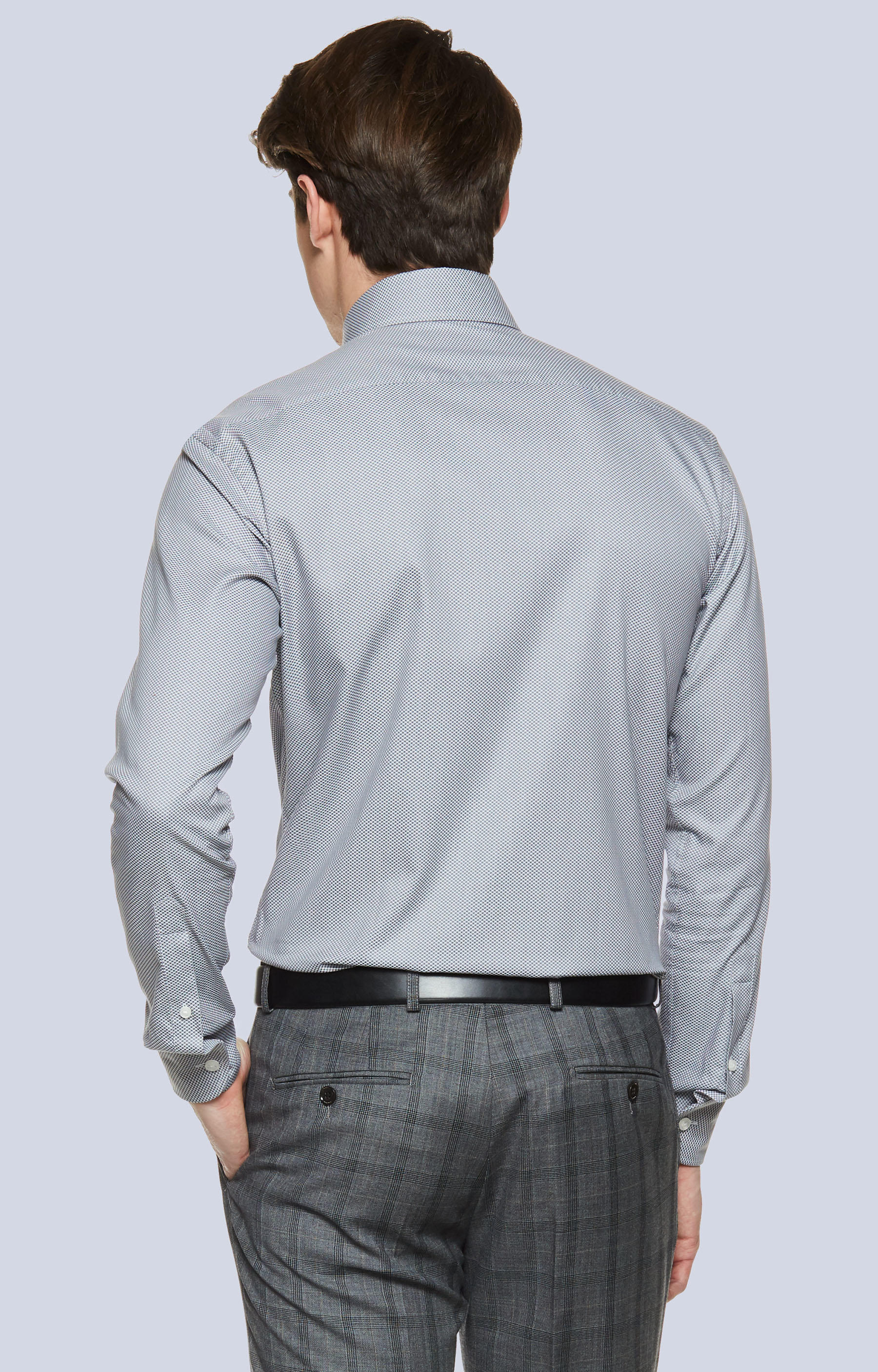 Koszula w mikrowzór z półwłoskim kołnierzem - 2