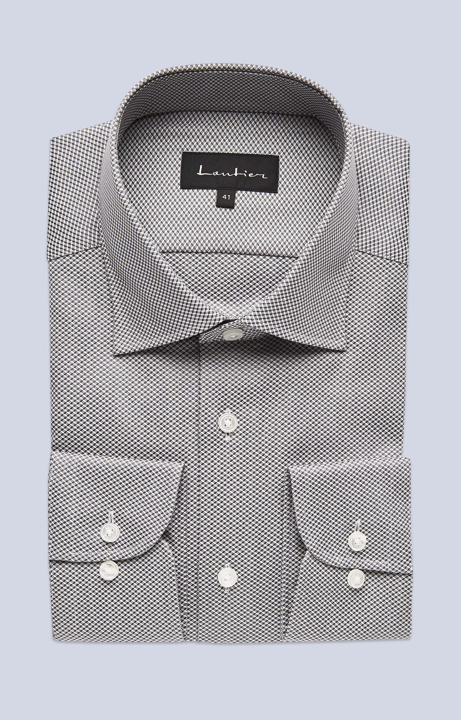 Koszula w mikrowzór z półwłoskim kołnierzem - 3