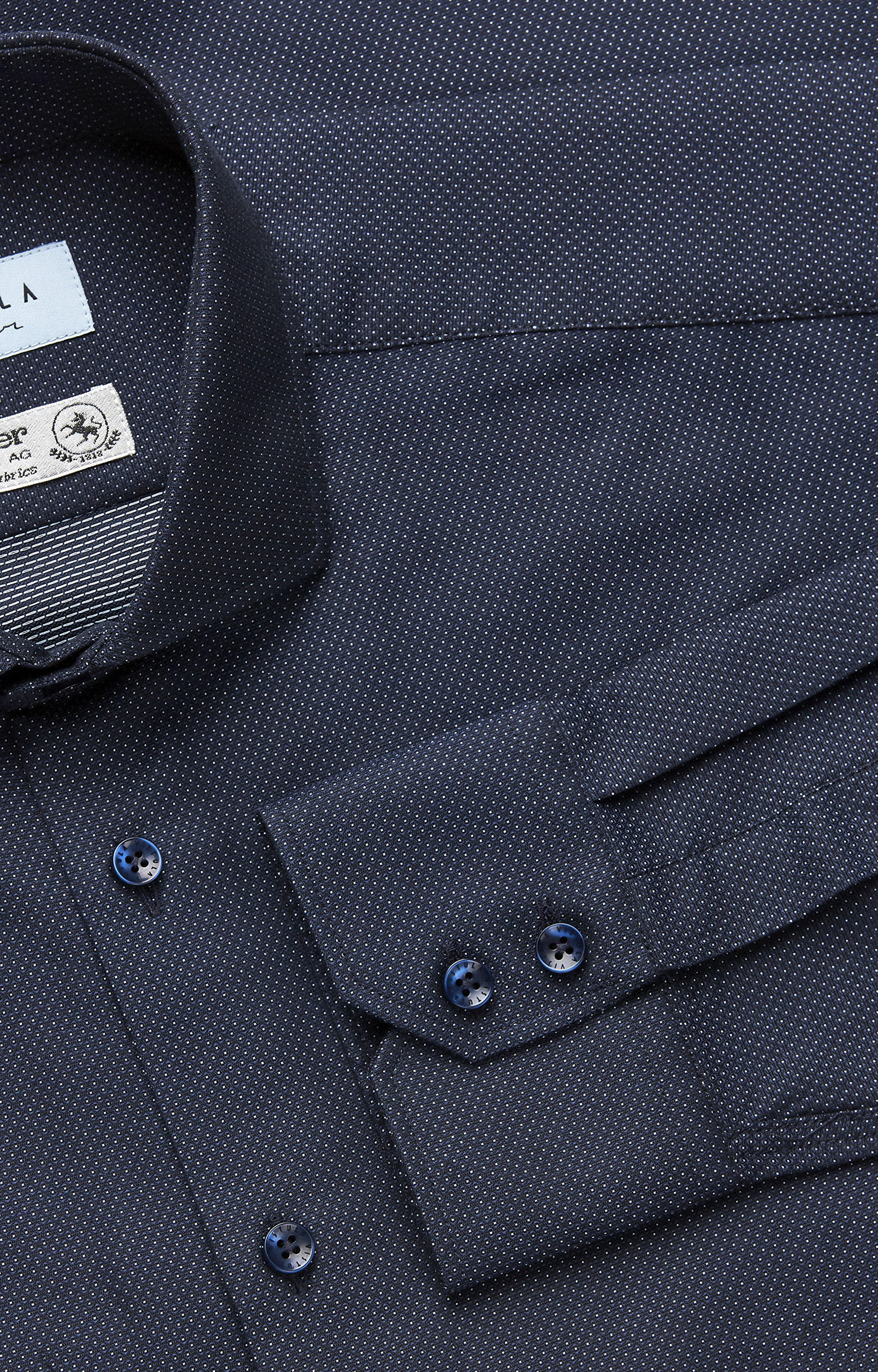 Koszula w mikrowzór z włoskim kołnierzem - 4