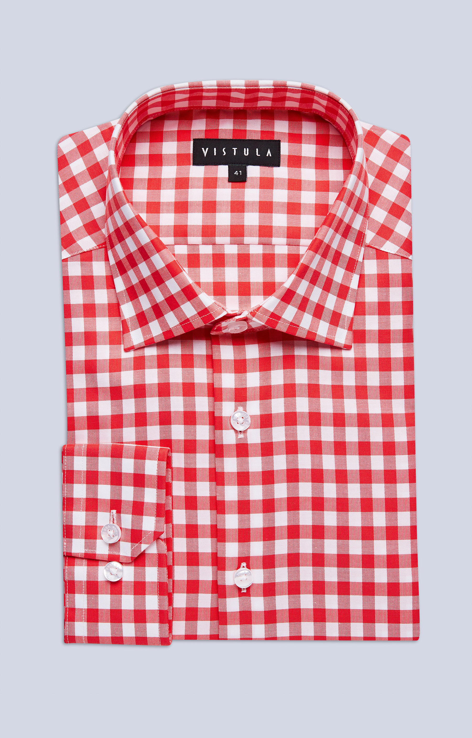 Swobodna koszula w kratę z półwłoskim kołnierzem - 2