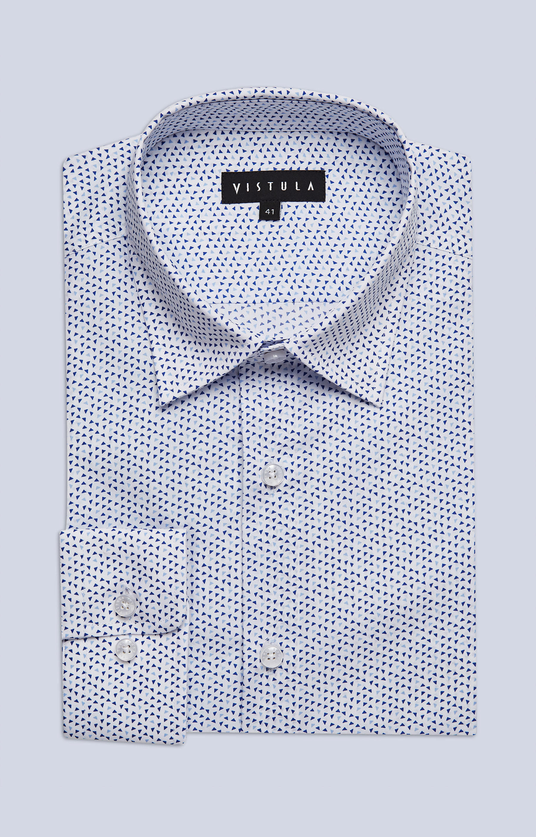 Dopasowana koszula w print z kołnierzem typu kryte button-down - 3