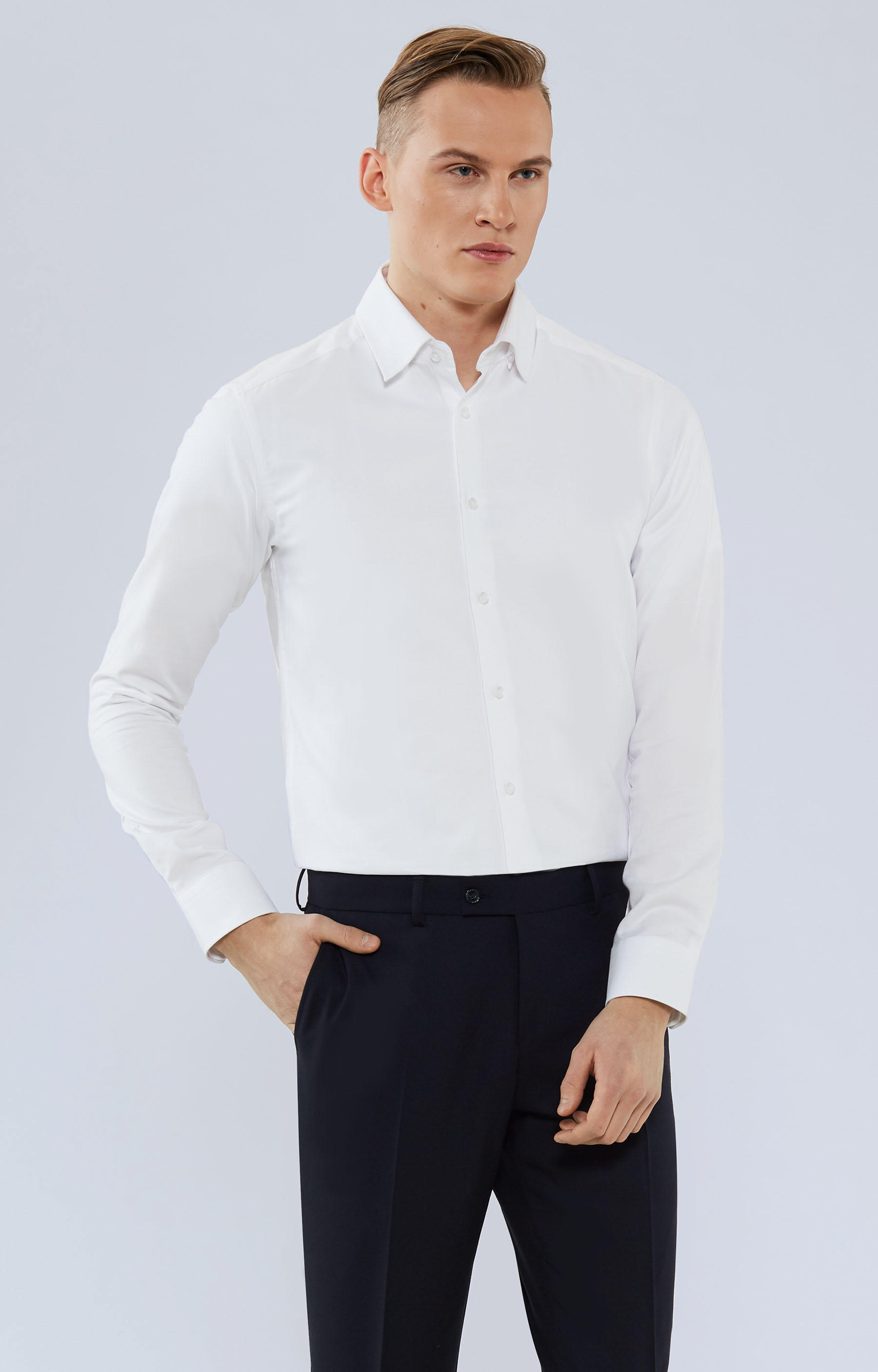 Klasyczna koszula ECO, kołnierz kryte button-down - 2