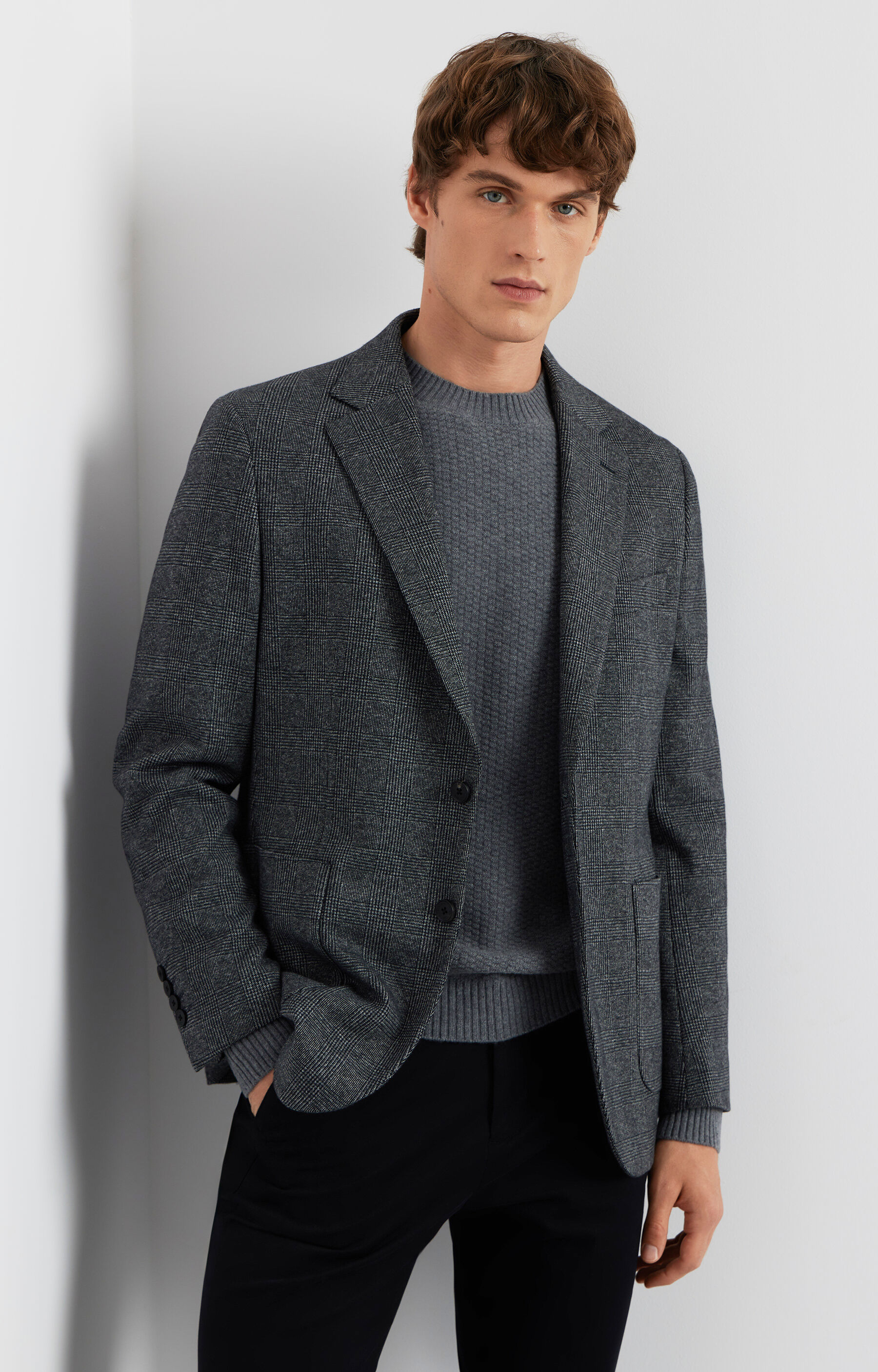 Marynarka slim fit w kratę - 6